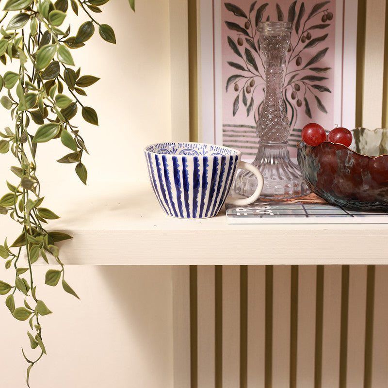 Ceramic Mug | Blue & White | 340 ml、mySite、camillekostekn