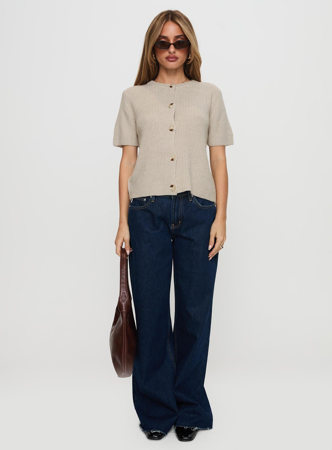 Wait A Lifetime Short Sleeve Cardigan Beige、mySite、solidvoid