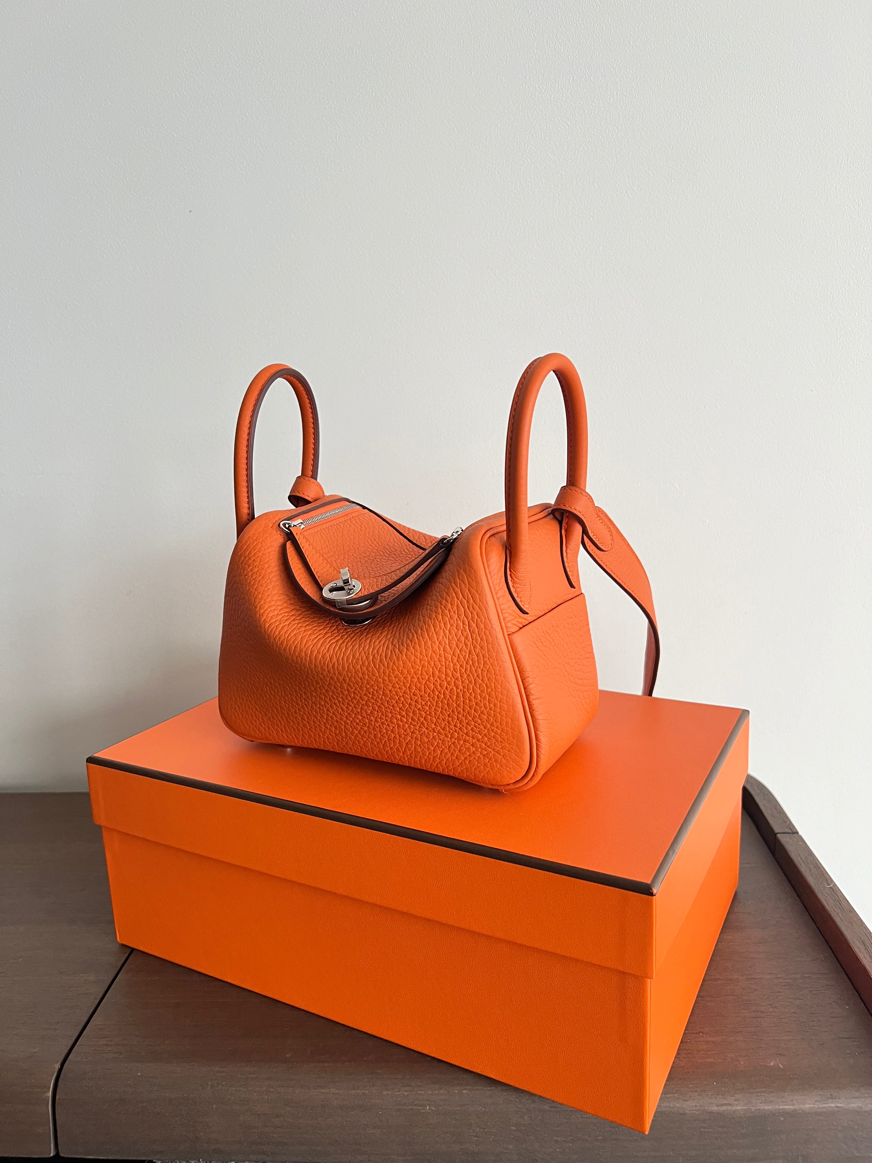 Hermès Mini Lindy Orange Clemence PHW、mySite、garminoutage.com