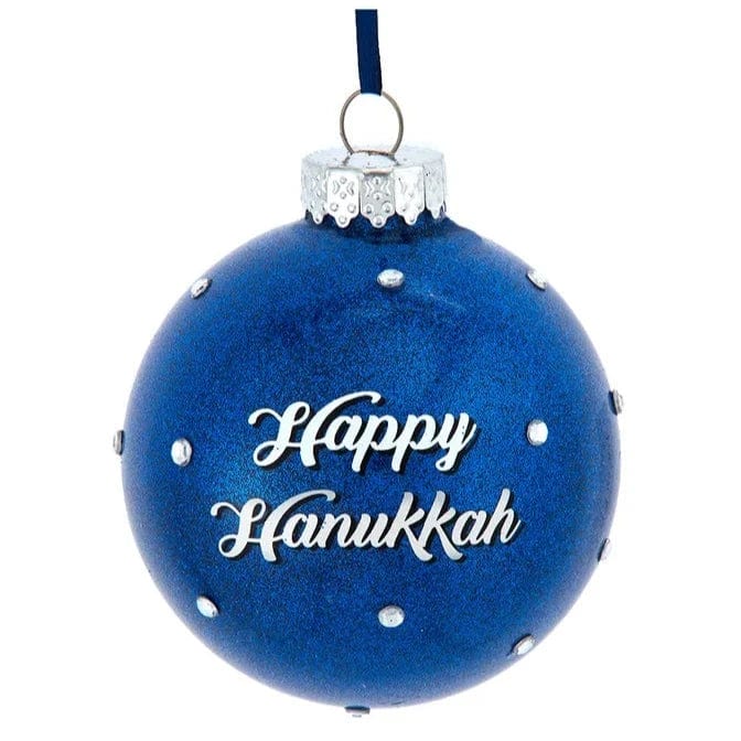 “Happy Hanukkah“ Blue Ball Ornament、mySite、topwebapps