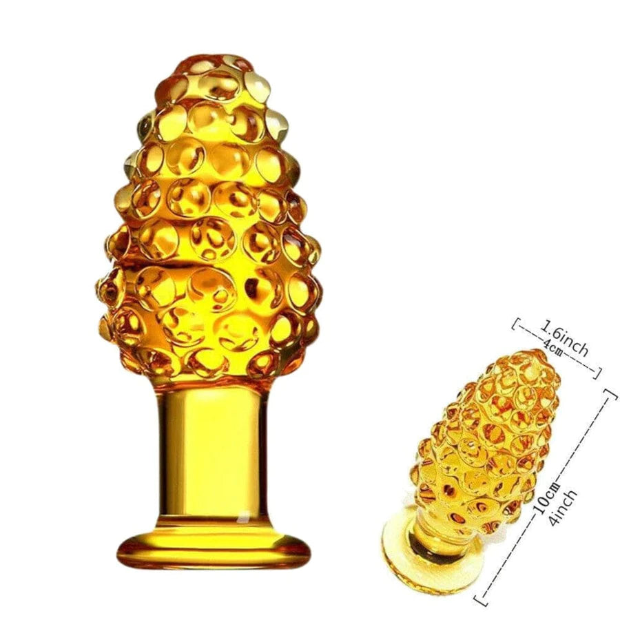 ICICLES Fetish Glass Butt Thriller | Yellow | Hand Blown | Textured、mySite、bottomscart