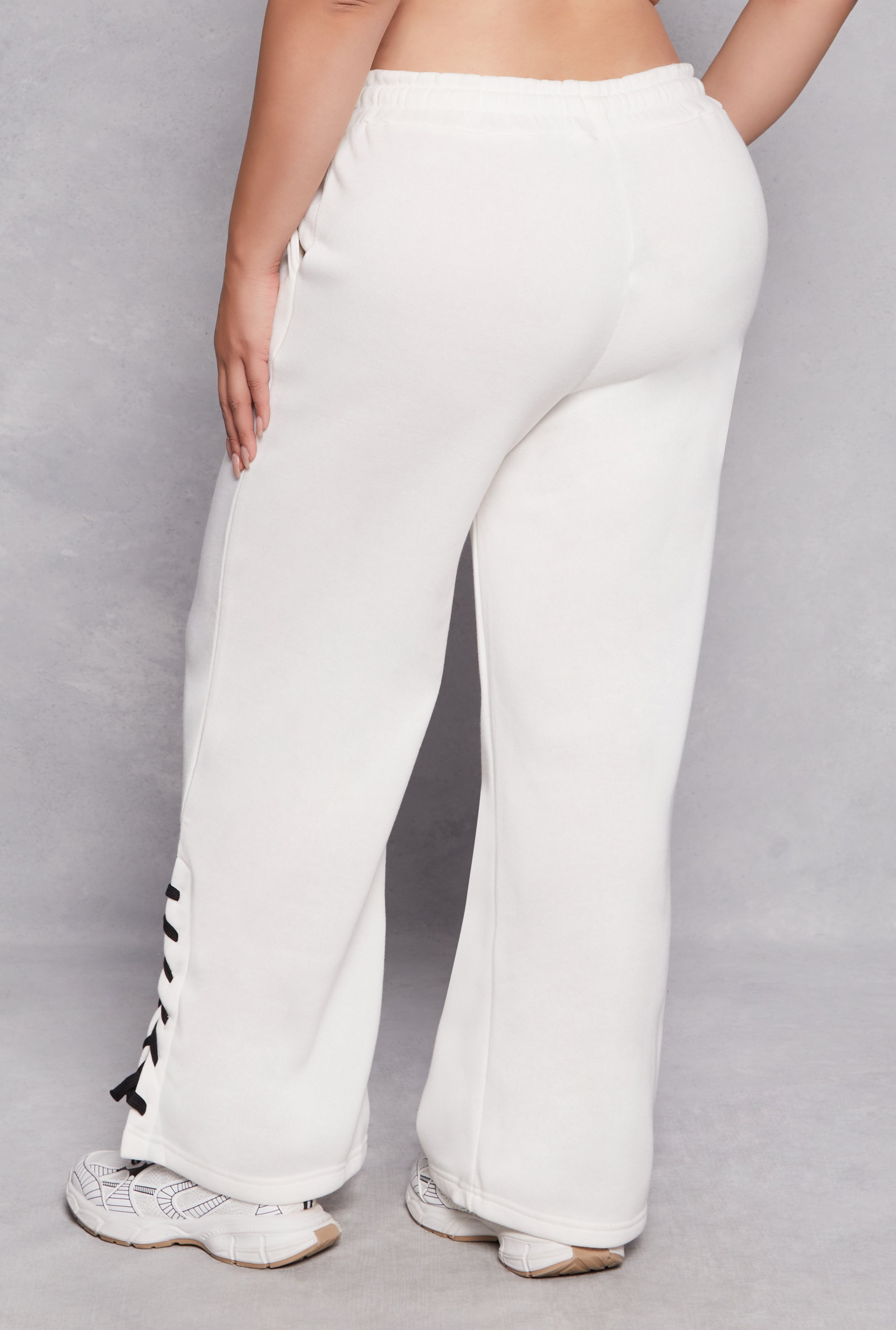 Plus Size Lace Up Drawstring Sweatpants、mySite、camillekostekn