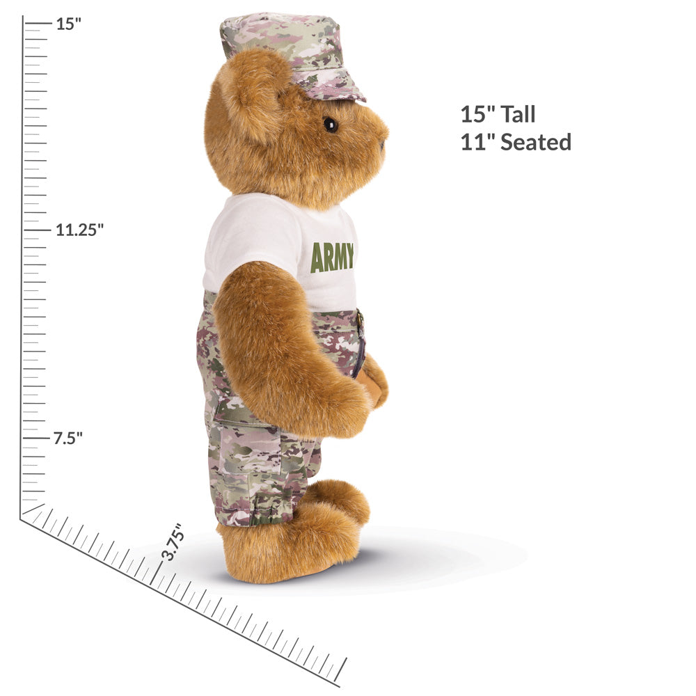 15 In. Honorable Hugs Camouflage Bear、mySite、g9winljtr