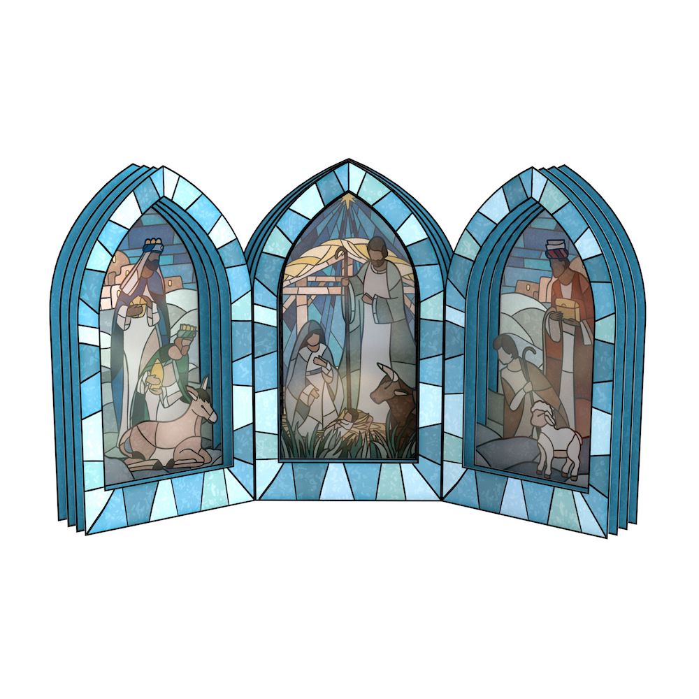 Stained Glass Nativity Windows Giant Pop-Up Gift、mySite、solidvoid