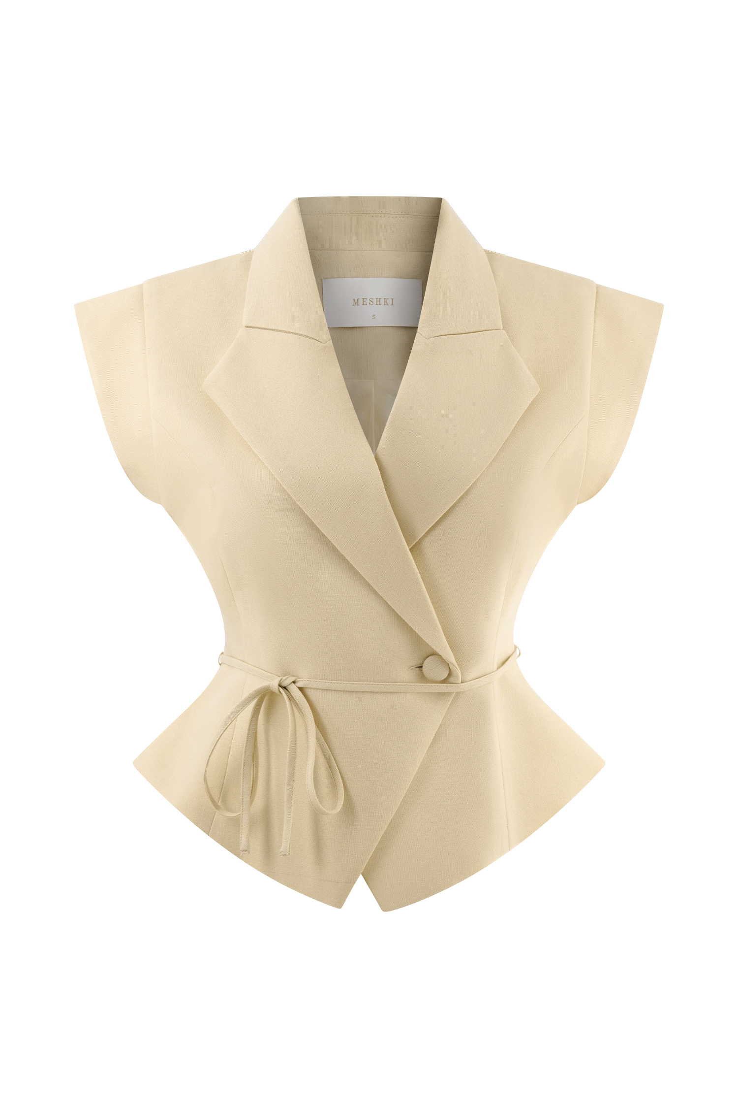 Andina Shortsleeve Linen Top - Natural Beige、mySite、solidvoid