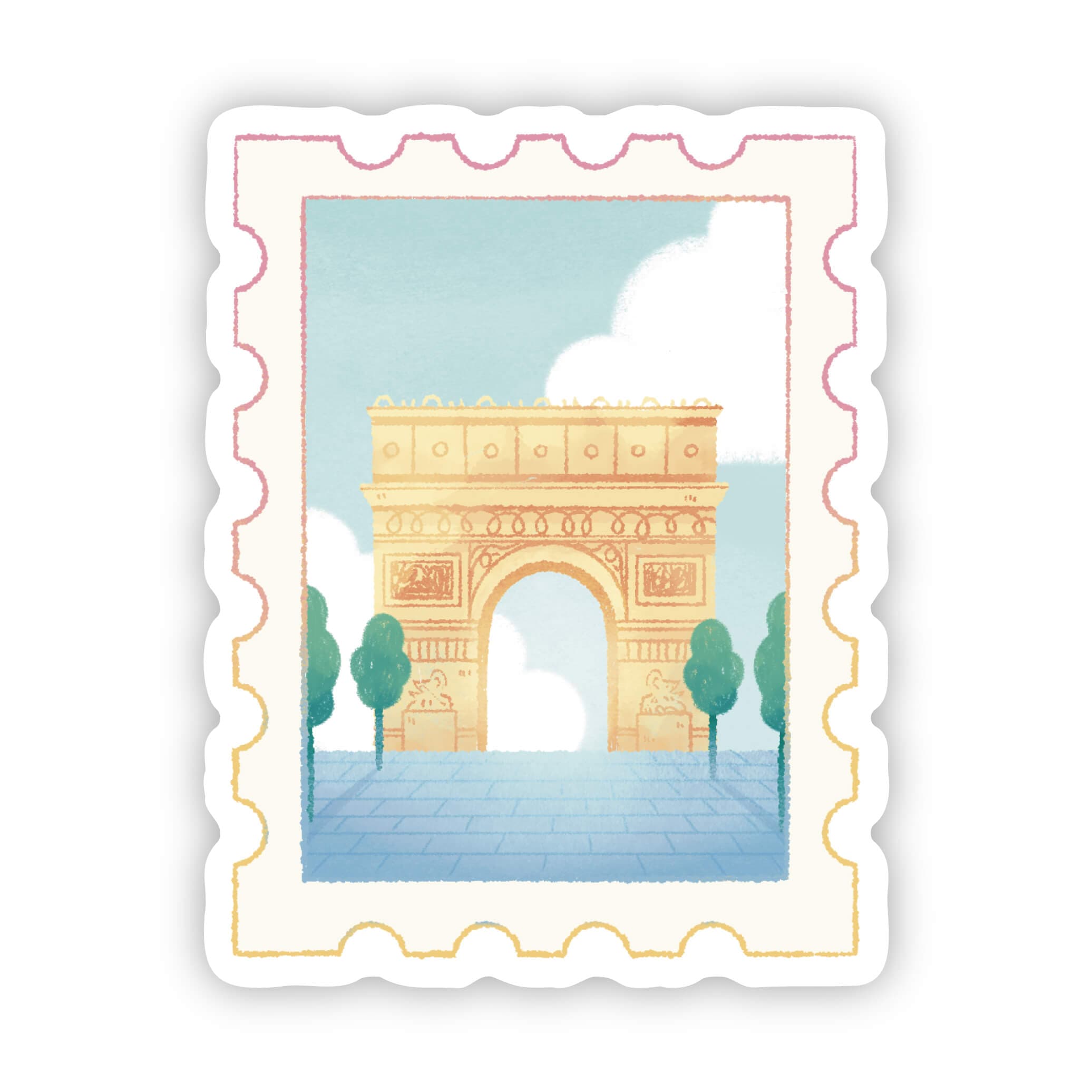  Paris Arc De Triomphe Stamp Sticker、mySite、elrpsem3k