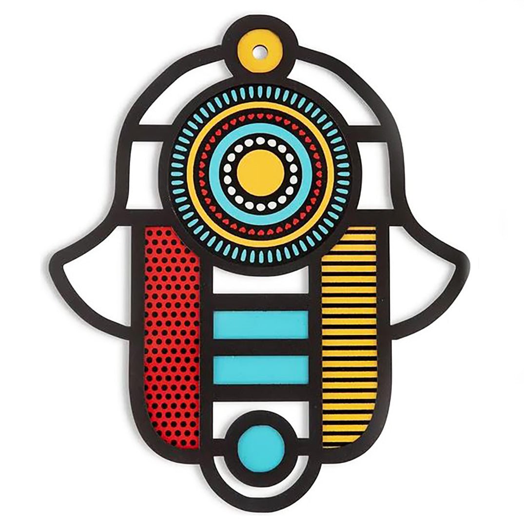 Yellow Red and Blue Hamsa Wall Art、mySite、elrpsem3k