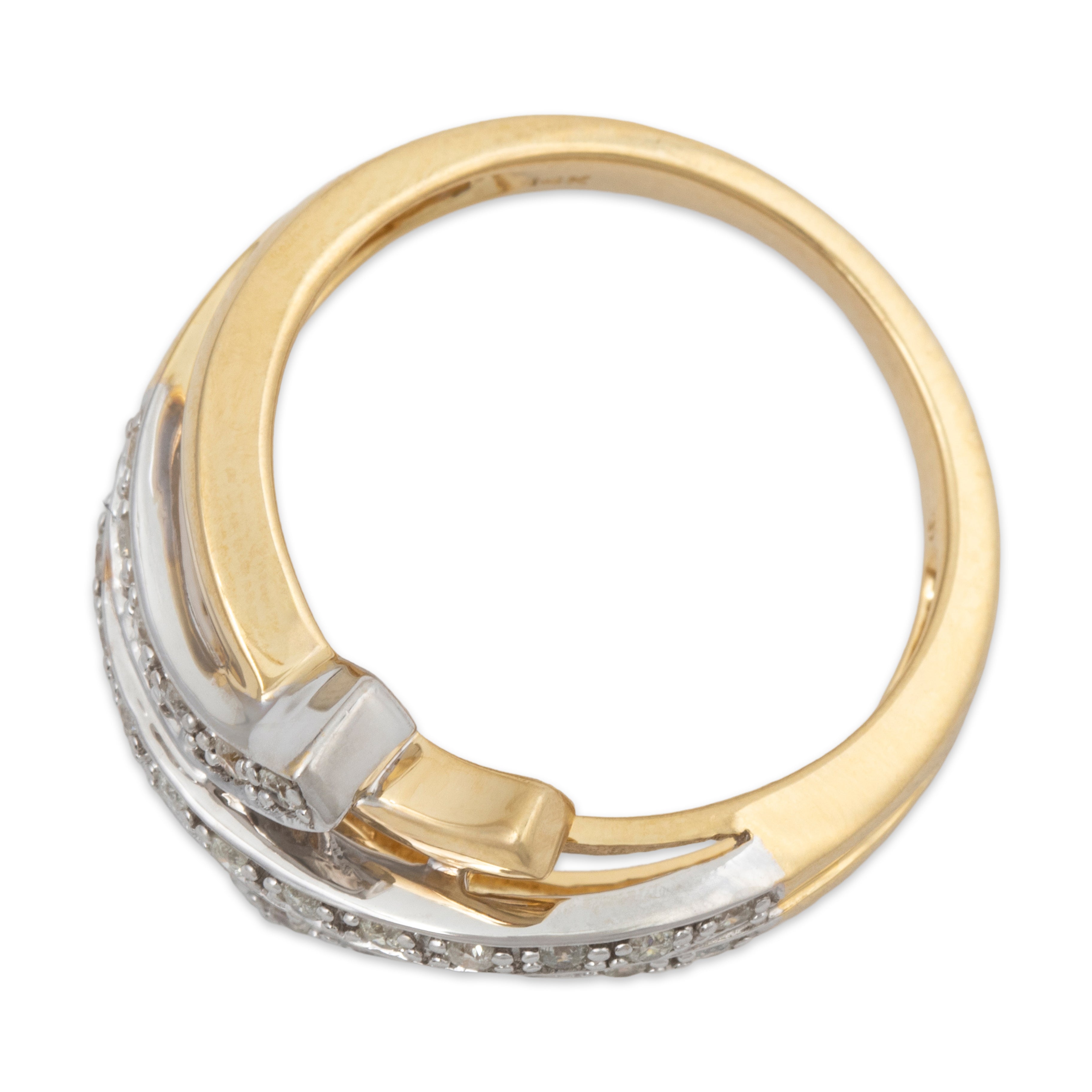 Vintage 14k Yellow Gold .24cttw Diamond Brilliant Bypass Ring 7.00、mySite、hinf8tx79