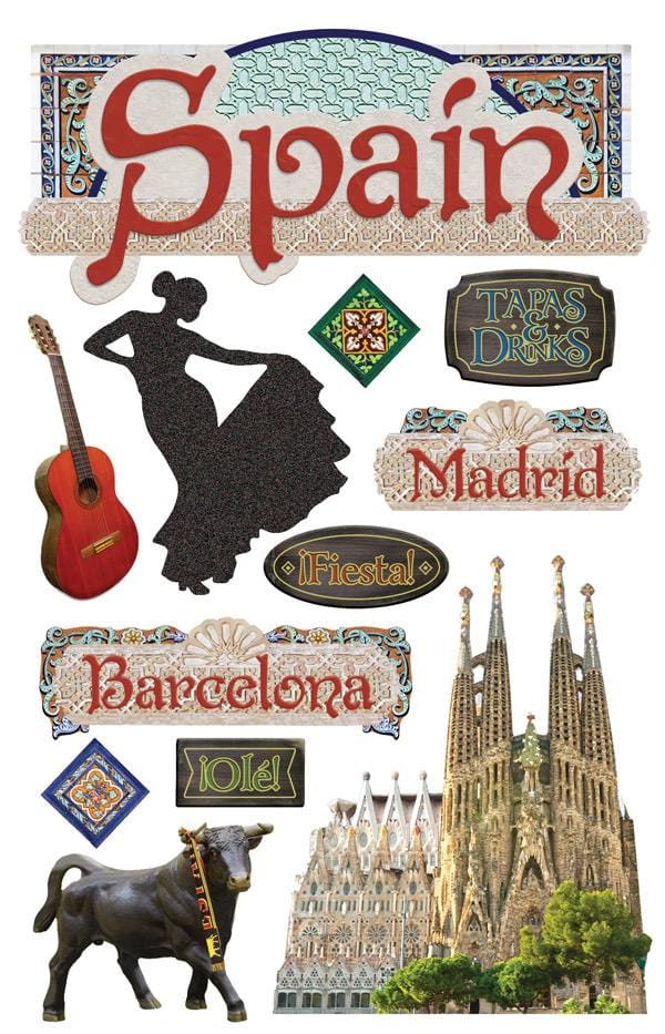  Scrapbook Stickers - 3D Spain、mySite、ghnorth