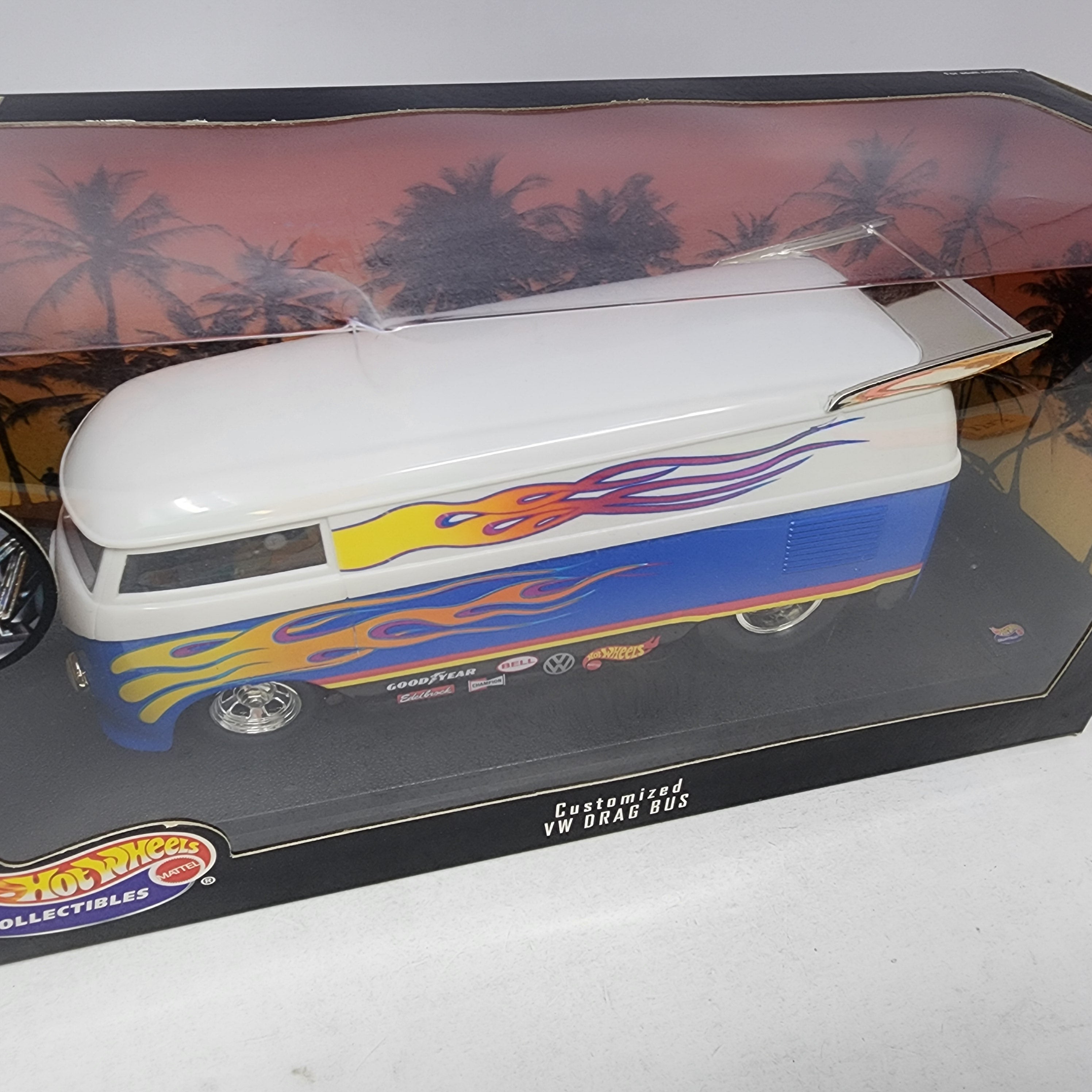 Customized VW Drag Bus * White/Blue * Hot Wheels 1/18 Scale Collectibles、mySite、hgirdovlk