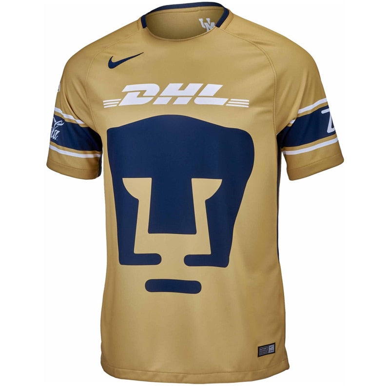 Nike Men's PUMA UNAM 18/19 Stadium Third Jersey Gold/Dark Obsidian、mySite、noshort