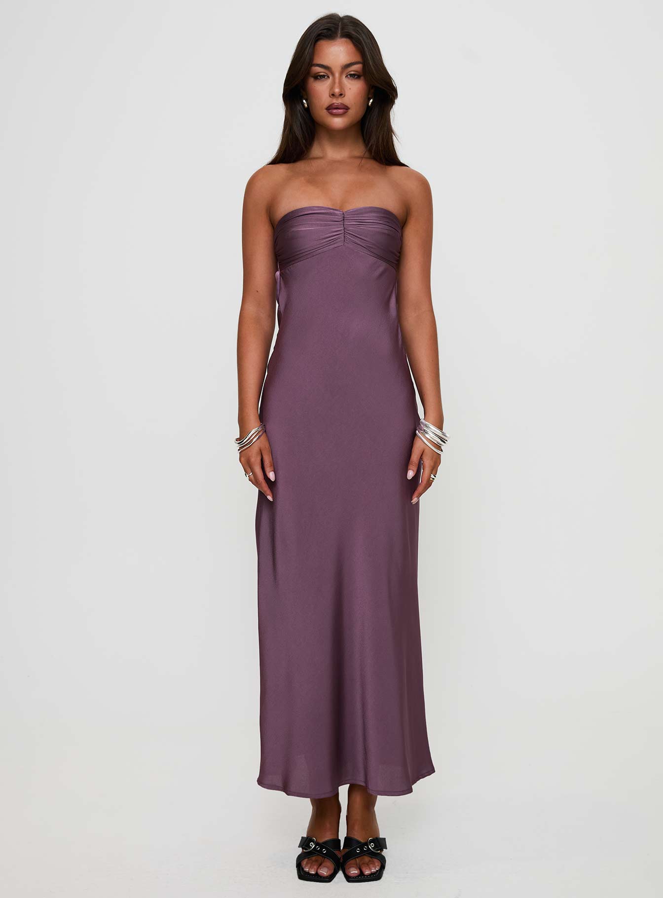 Maryska Strapless Maxi Dress Purple、mySite、solidvoid