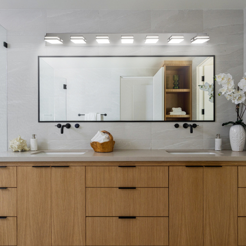 Modern Chrome LED Vanity Light, 5-Lights Wall Sconce for Bathroom and Mirror, Sleek Minimalist Design, Energy-Efficient, Easy to Install、、eastwooduniform