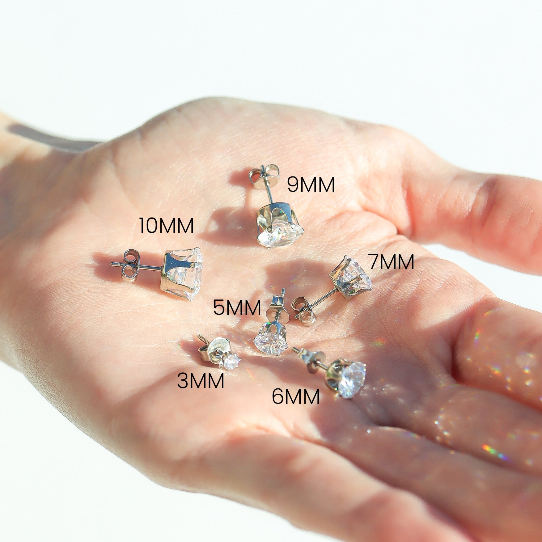 Stainless Steel Round CZ Stud Earrings / ERJ3158、mySite、dreamappss