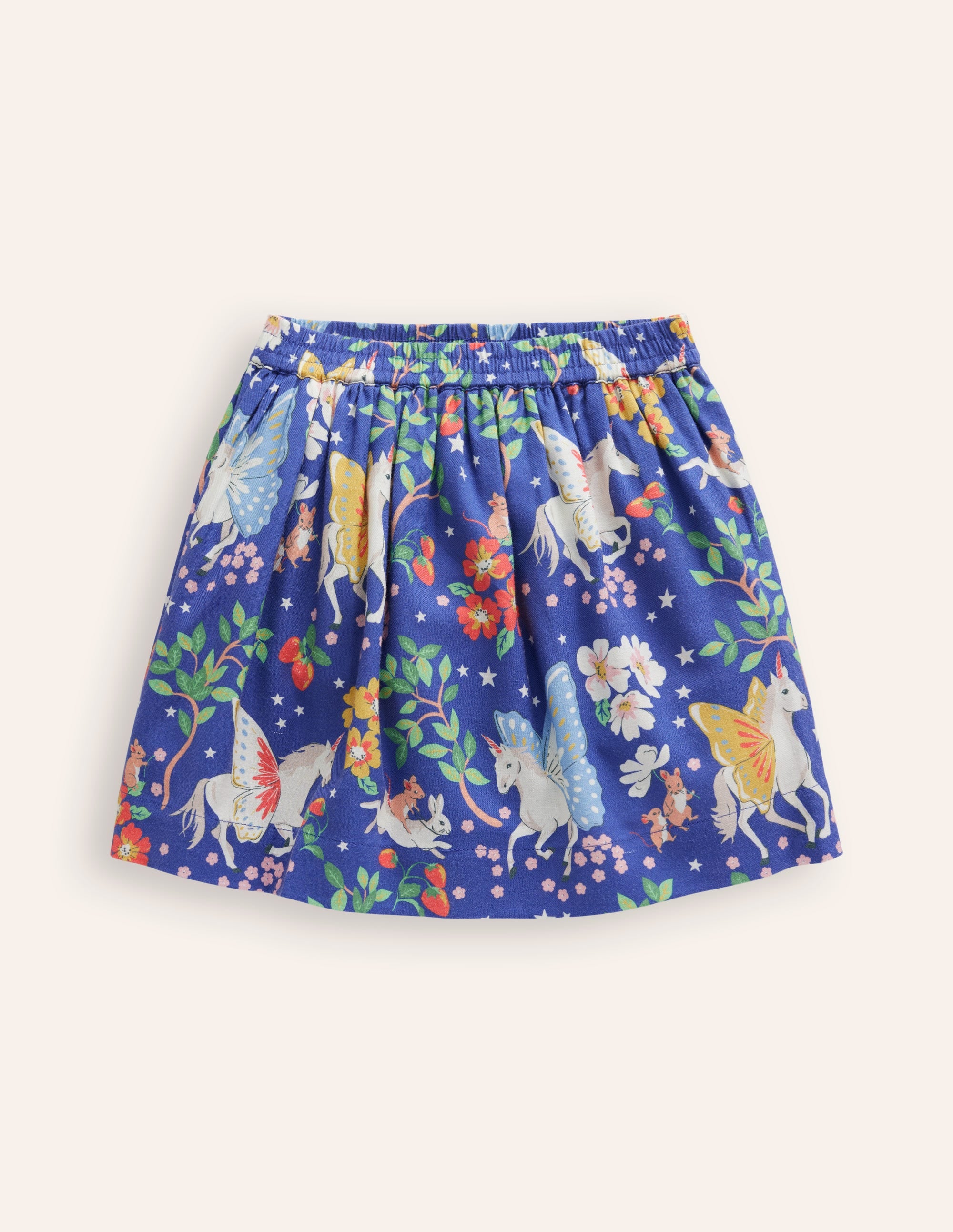 Printed Pull-On Twirly Skirt-Blue Enchanted Unicorn、mySite、ashleygrahame