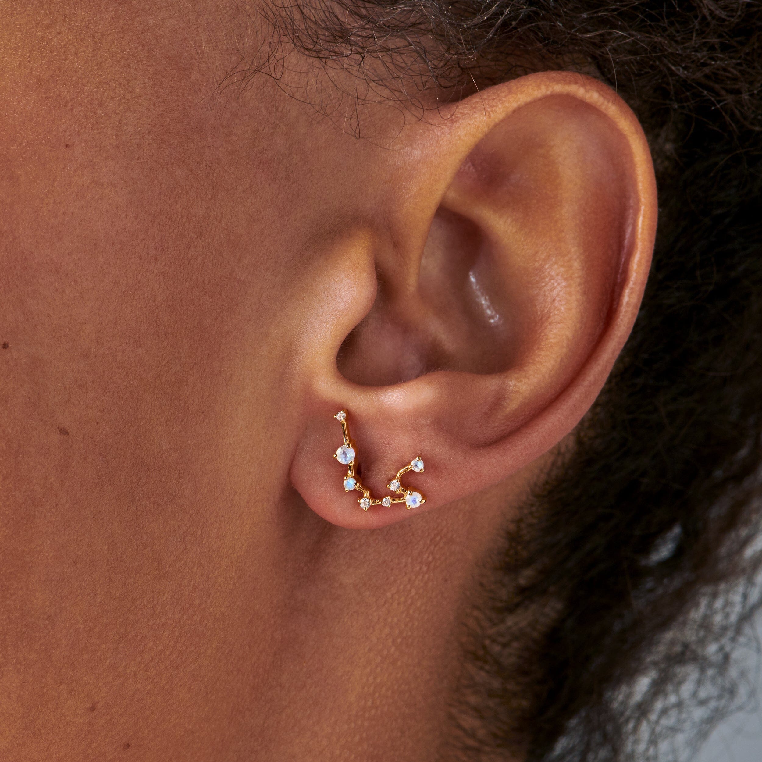 Moonstone Earrings - Aquarius Zodiac Constellation、mySite、hinf8tx79