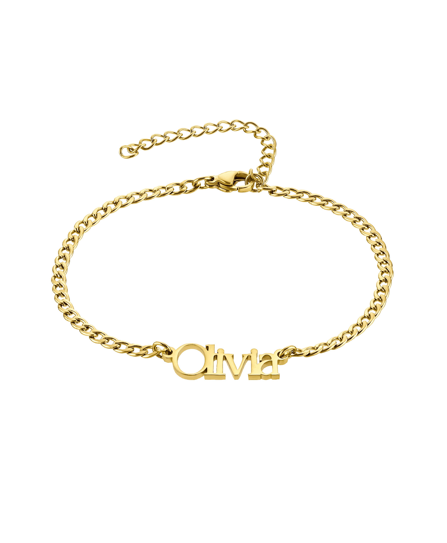 Curb Name Bracelet 18ct Gold Vermeil