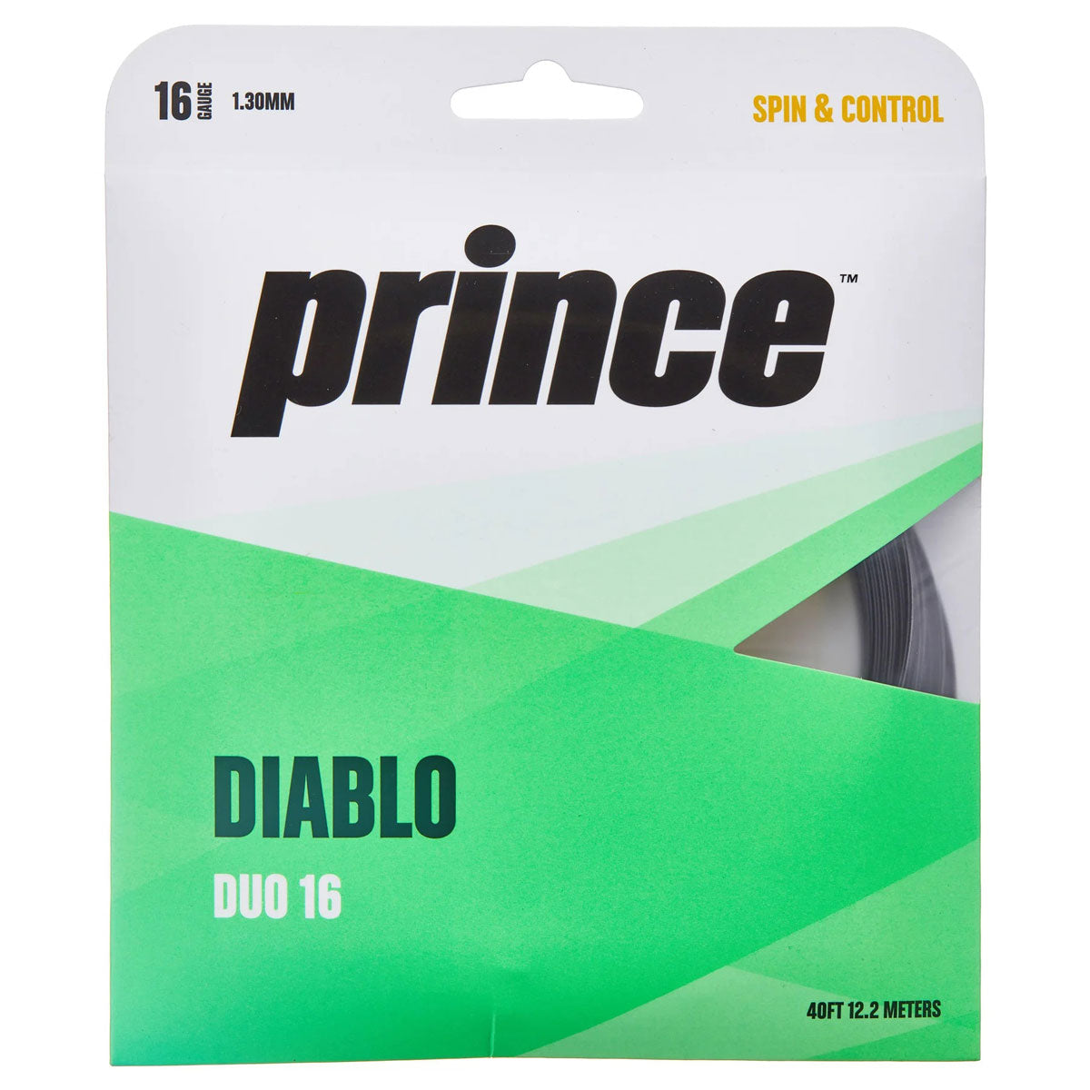 Prince Diablo Duo 16/1.30 Tennis String (Black/Silver)