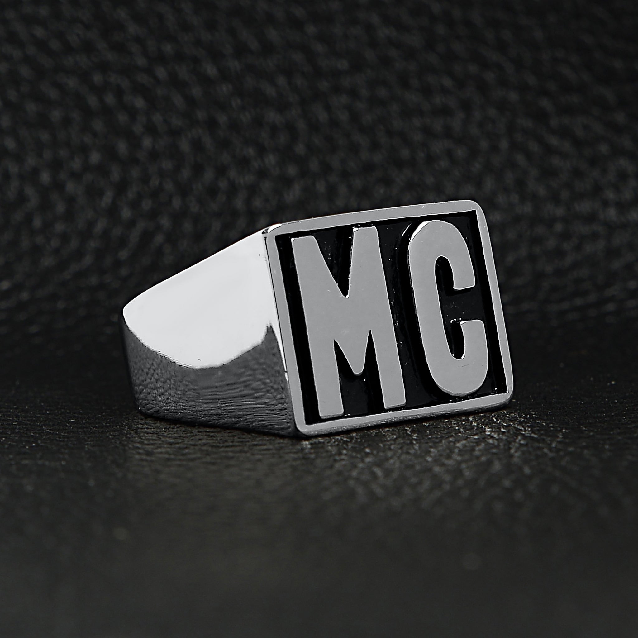 Stainless Steel Motorcycle Club MC Insignia Signet Ring / SCR4055、mySite、dreamappss