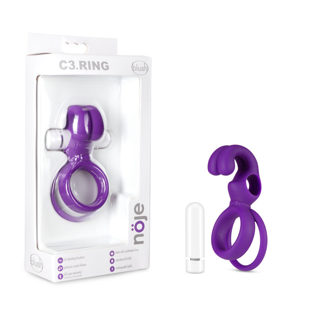 Noje By Blush® | C3 Iris: Rechargeable Vibrating Penis Ring - Made with Puria™ Silicone、mySite、bottomscart