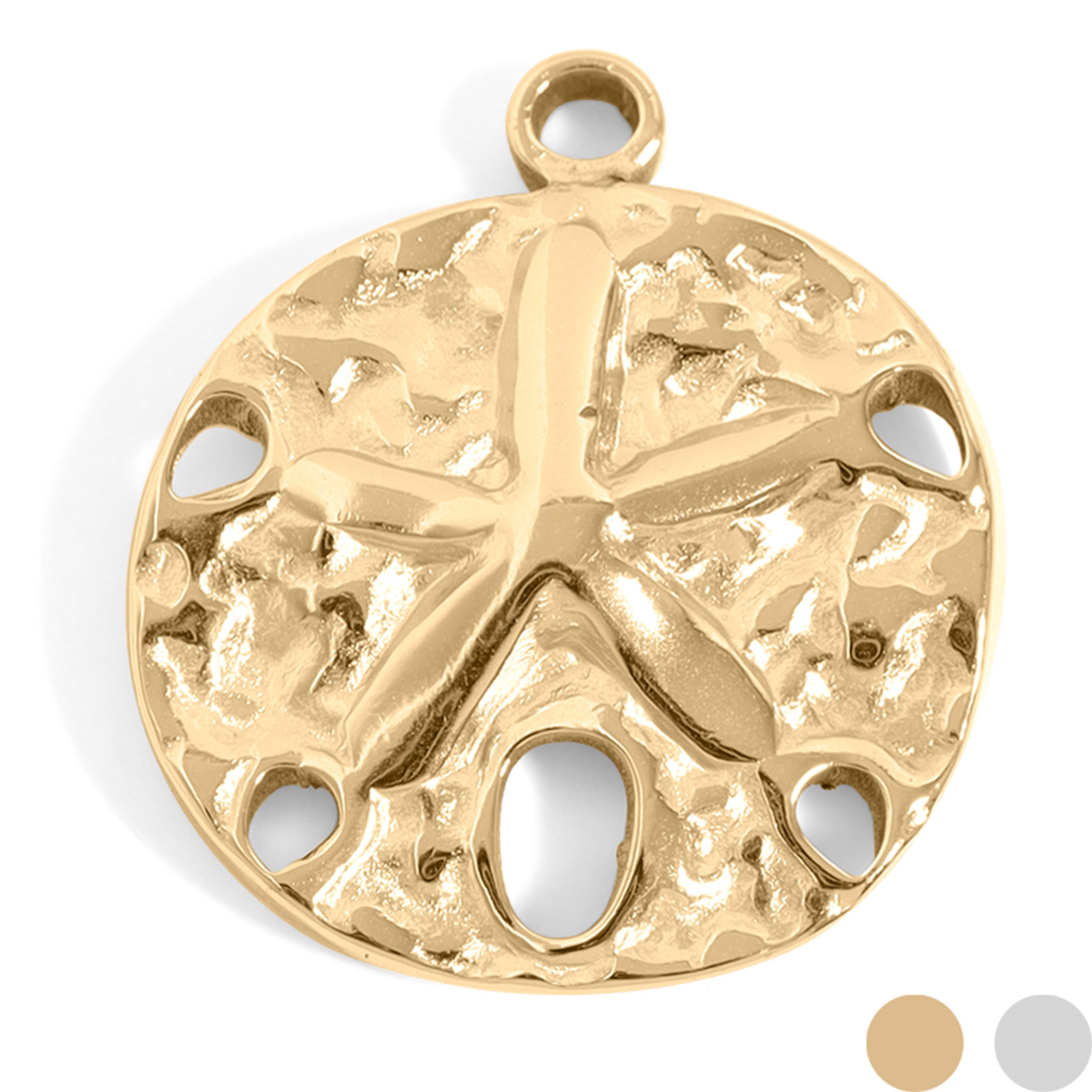 18K Gold PVD Stainless Steel Sand Dollar Charm / PDL0198、mySite、dreamappss