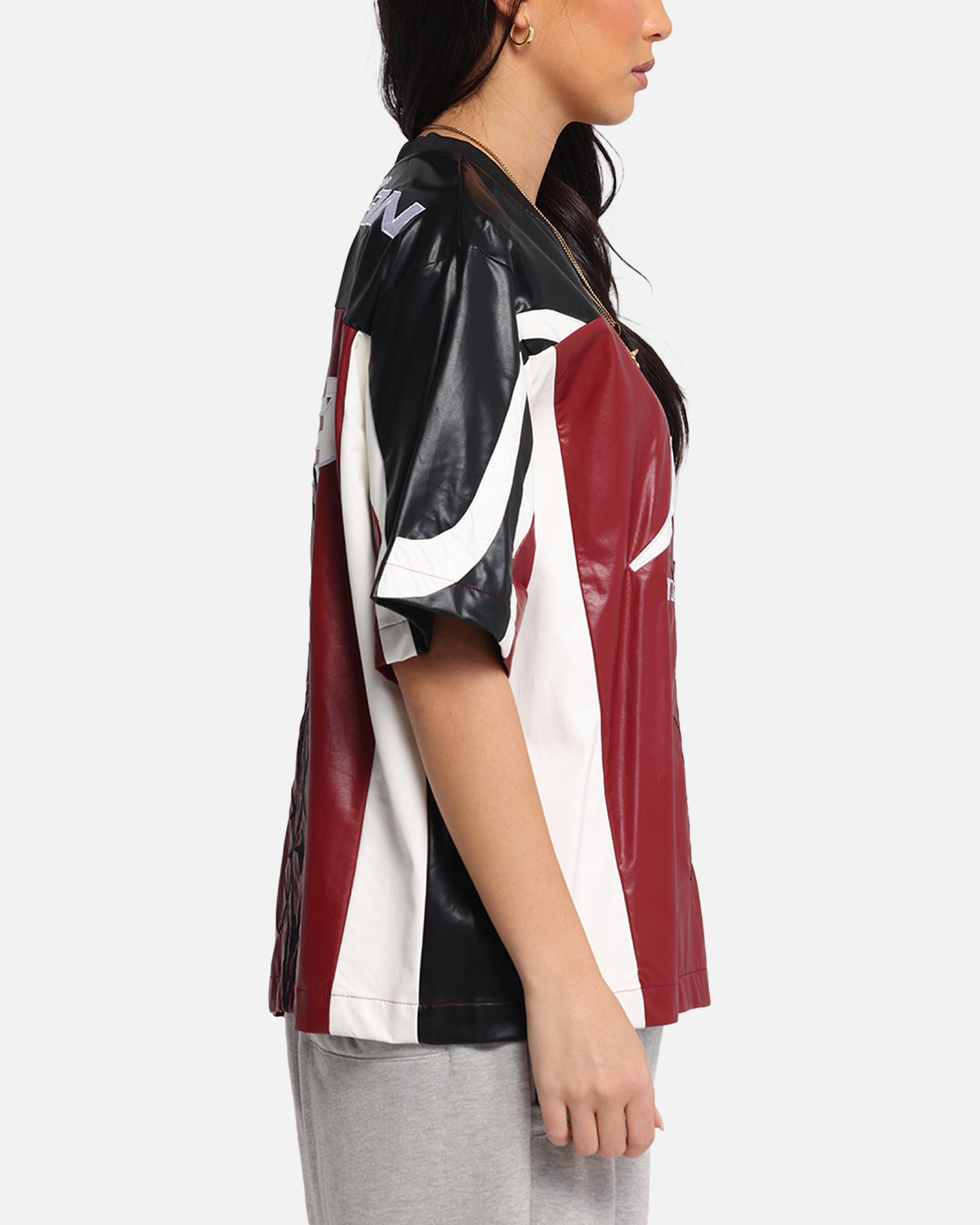 Loiter Vegan Leather Football Top Red/Black、mySite、zt4zffjzw