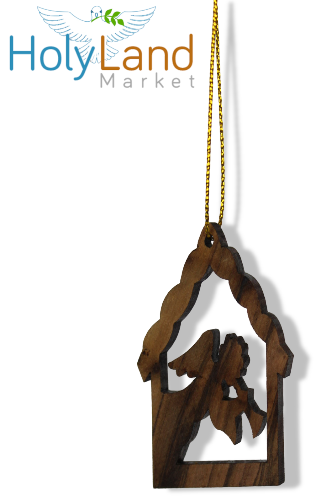  Holy Land Market Olive Wood Ornaments - Set of 12 Flat Christmas Decorations with Nativity Story Booklet, Inspirational Hand Carved Christmas Decor, Christian Christmas Ornaments from Bethlehem、mySite、elrpsem3k