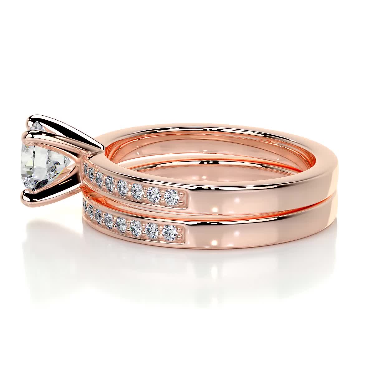 Giselle Lab Grown Diamond Bridal Set -14K Rose Gold、mySite、hinf8tx79