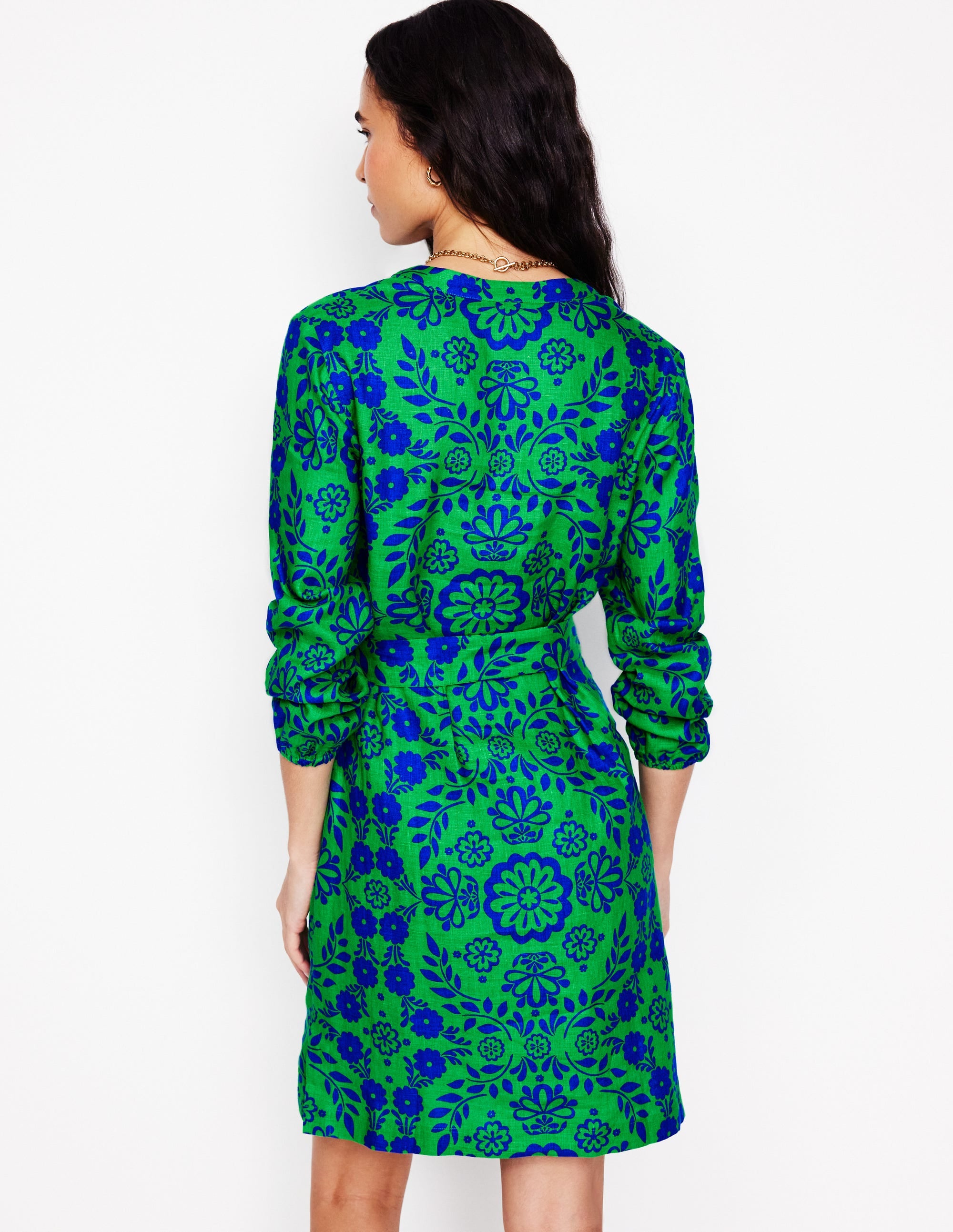  Cleo Tie Waist Linen Dress-Aleo, Structured Meadow、mySite、ashleygrahame