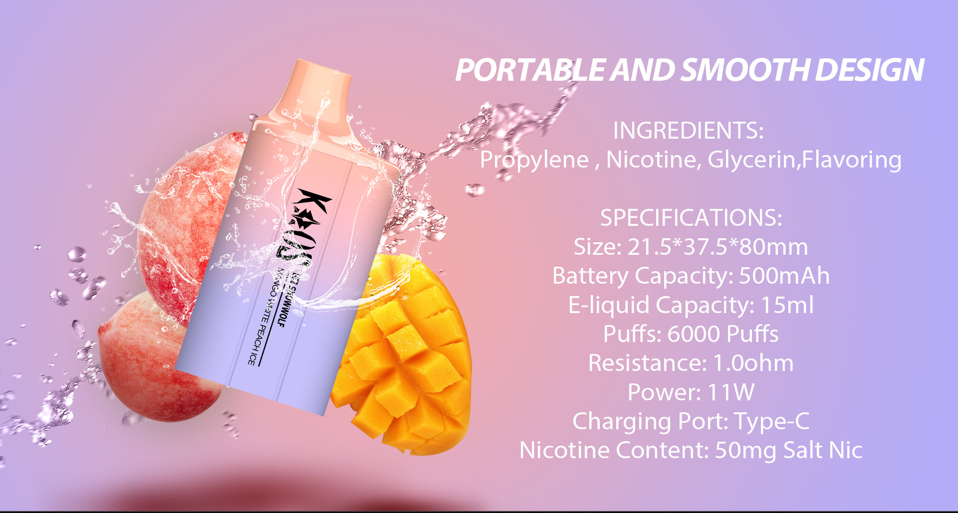 Snowwolf Kaos 6000 Puffs Disposable Vape 15mL、mySite、zt4zffjzw