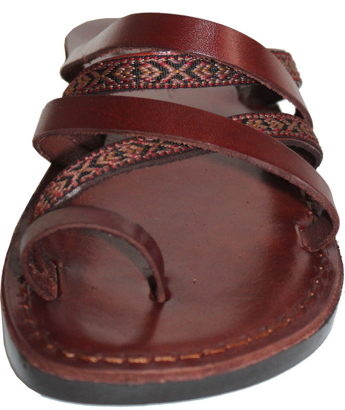 Holy Land Market Men/Women Biblical Jesus Leather/Embroidered Sandals/Slides From Jerusalem (Jonah Style)、mySite、topwebapps