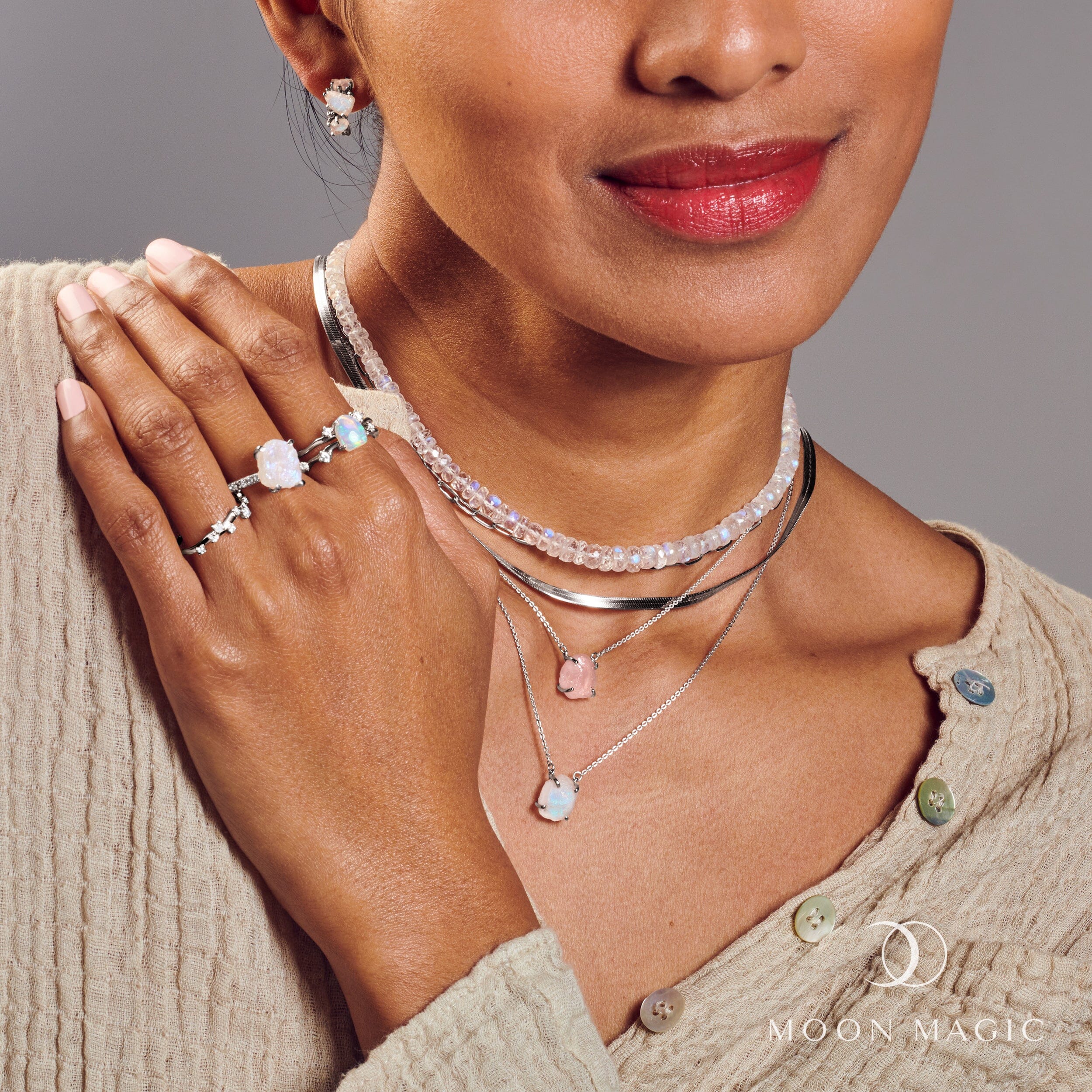 Raw Crystal Necklace - Rose Quartz 'Self-Love' + Free Gift Bag、mySite、hinf8tx79