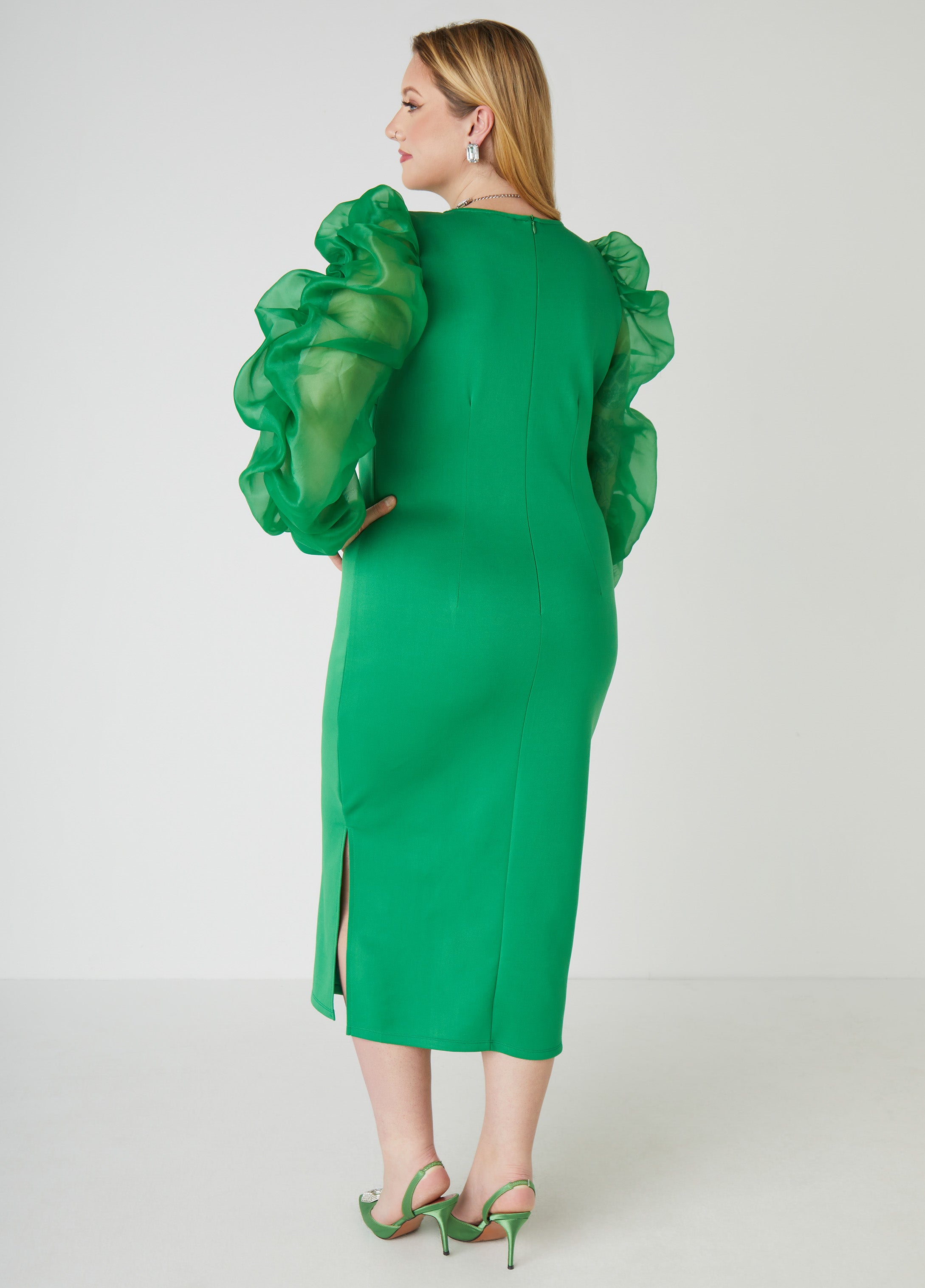 Puff Organza Sleeved Bodycon Dress、mySite、bengalsvssteelers