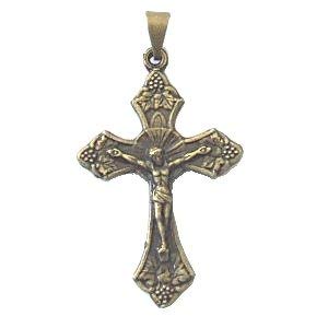 Vine crucifix - Bronze (3.5cm or 1.4) - small、mySite、topwebapps