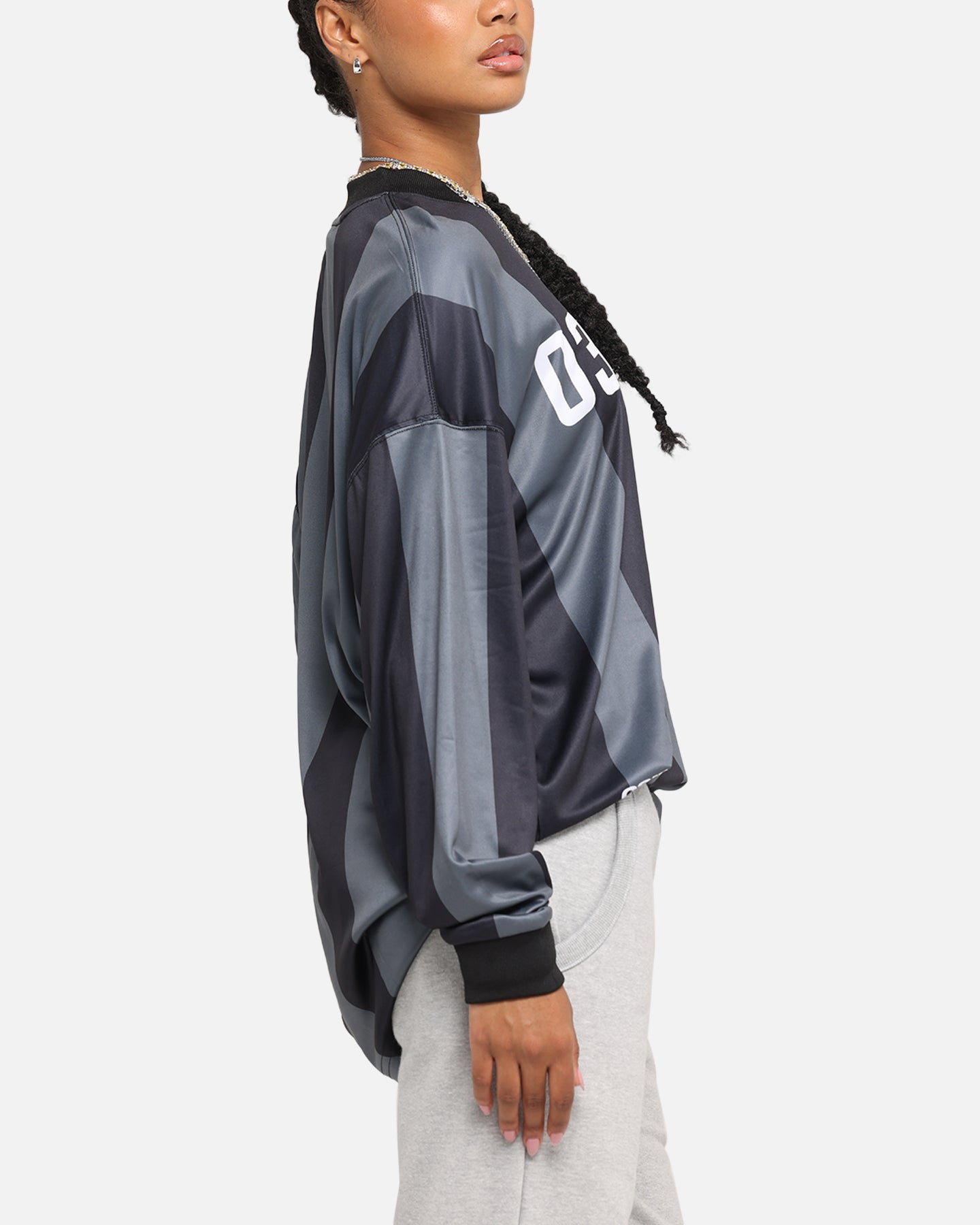 Carre Academy Oversized Long Sleeve T-Shirt Black/Grey、mySite、zt4zffjzw