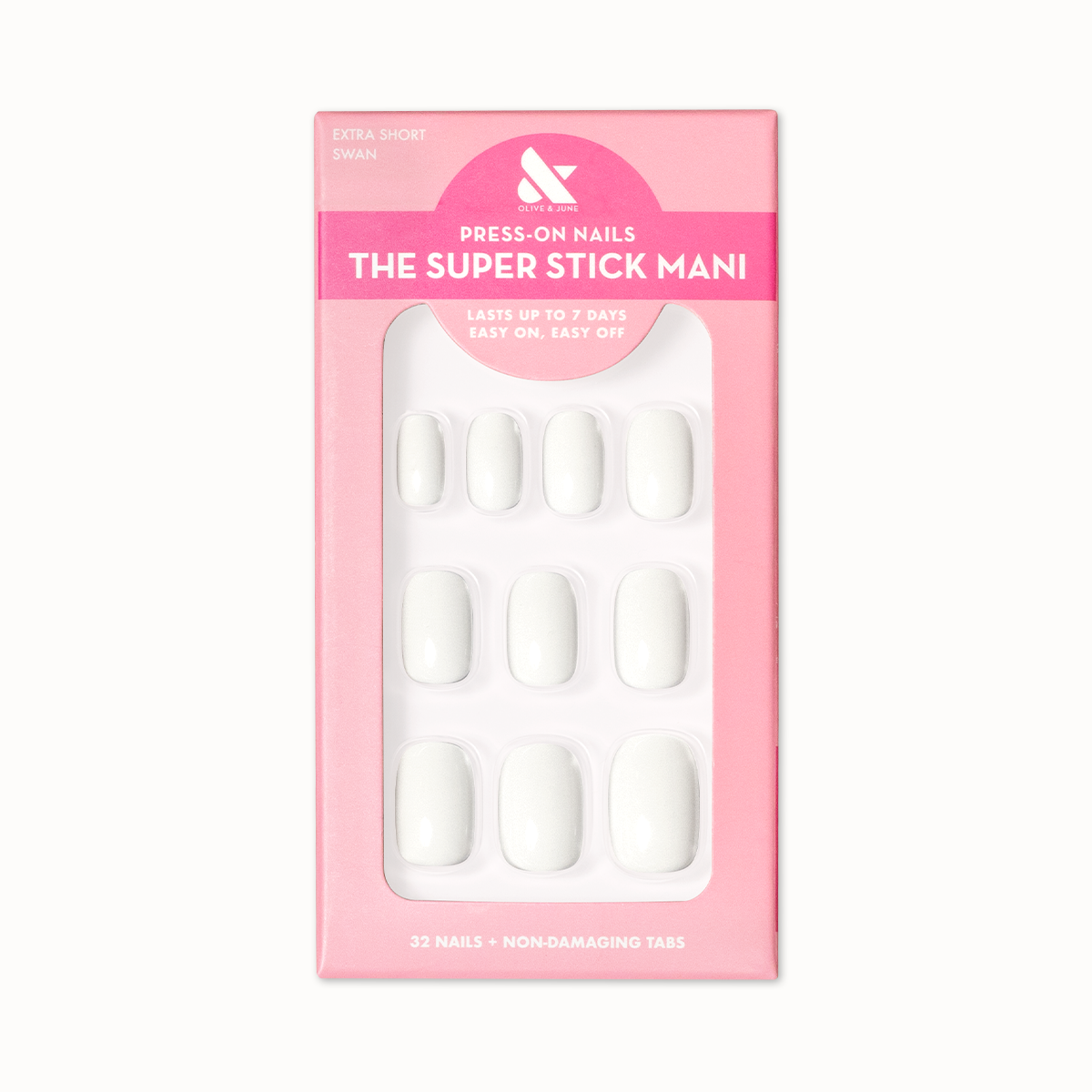 Swan | Extra Short | Squoval - Tab Press-On、mySite、solidvoid