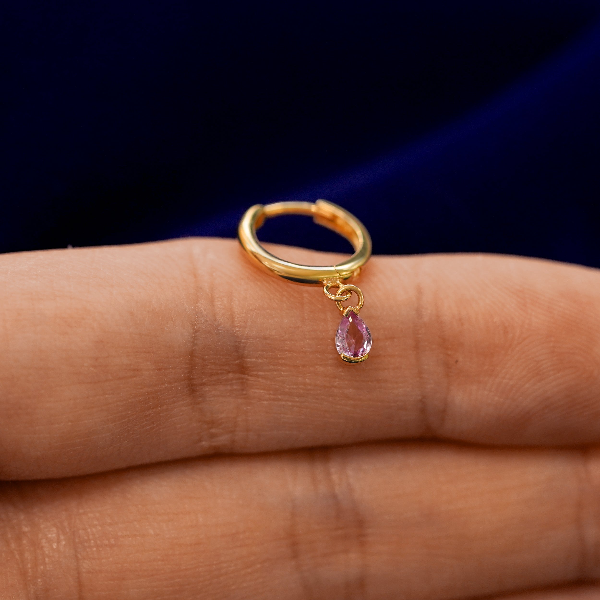 Pear Pink Sapphire Dangle Hoop、mySite、hinf8tx79