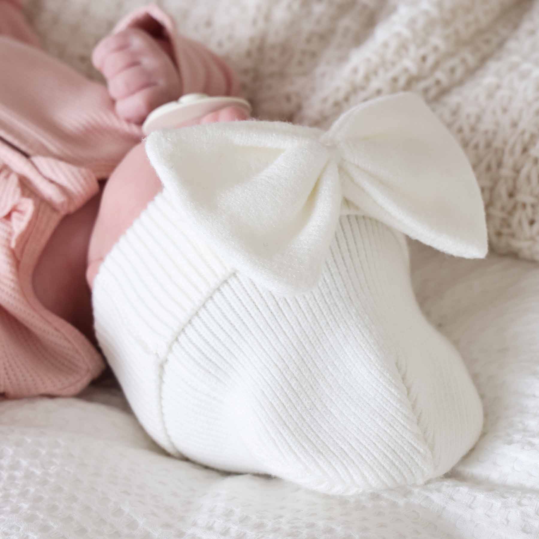  Knit Newborn Bow Beanie | Light Ivory、mySite、layawaytickets