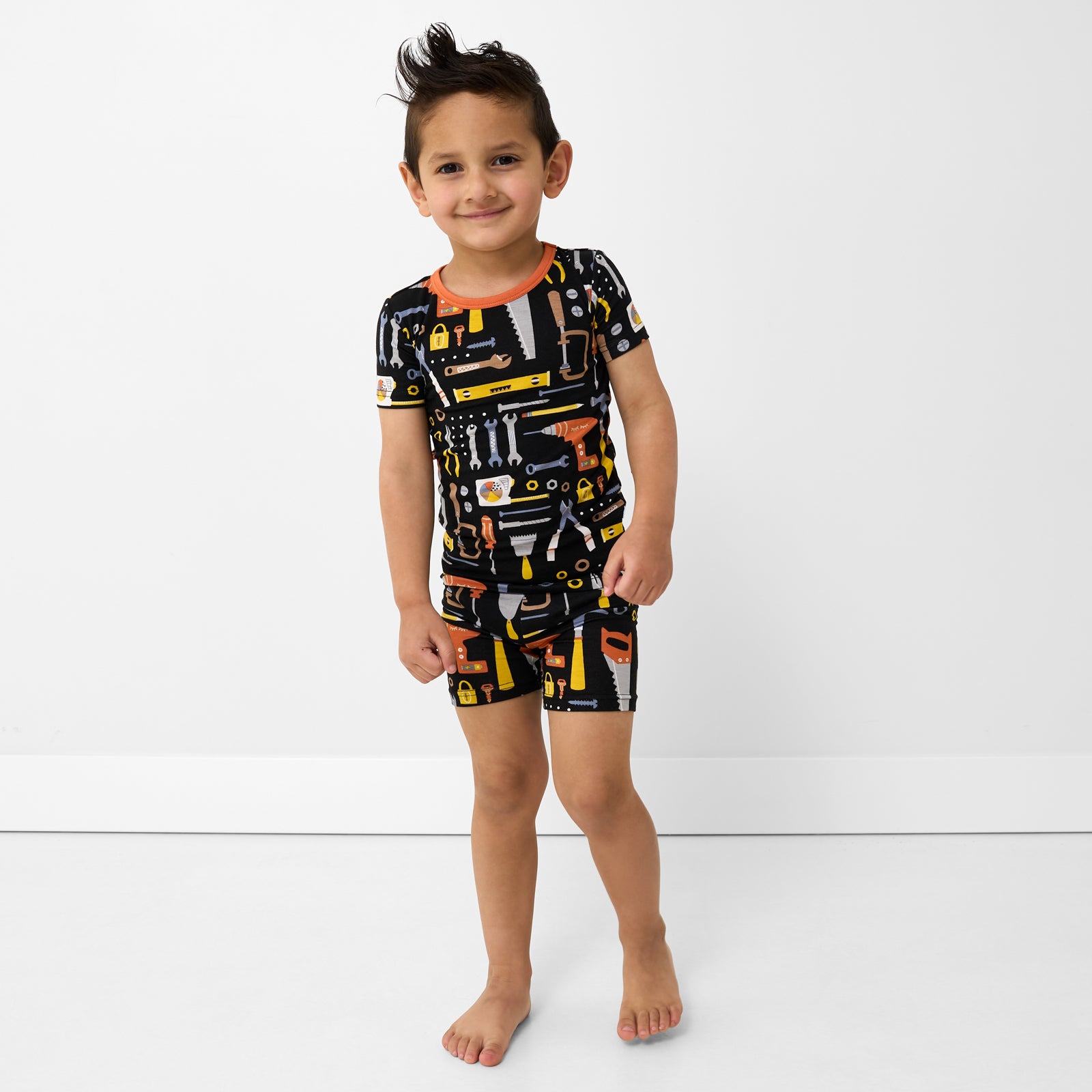  Little Builders Two-Piece Short Sleeve & Shorts Pajama Set、mySite、layawaytickets
