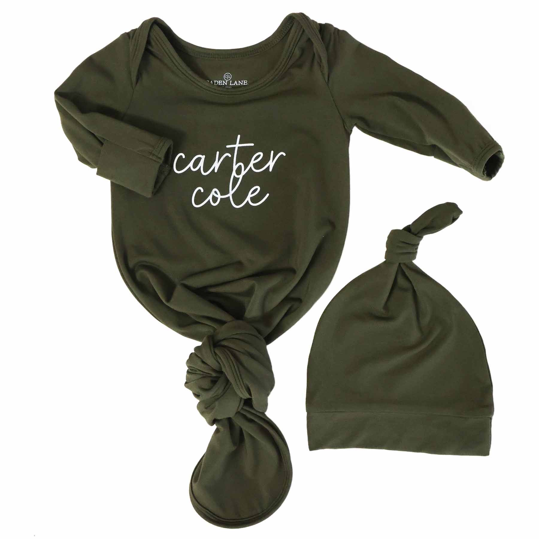  Boy Personalized Bamboo Newborn Baby Knot Gown & Hat、mySite、layawaytickets