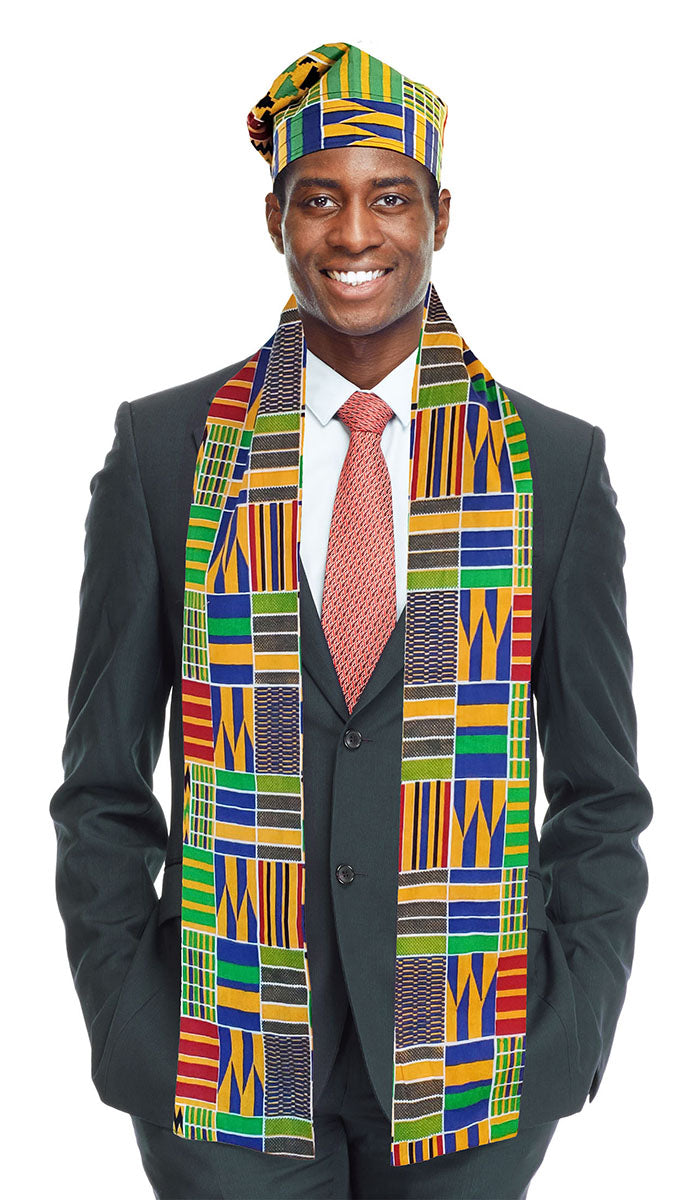 Akoma Kente African Print Hat and Stole/Sash/Scarf、mySite、solidvoid