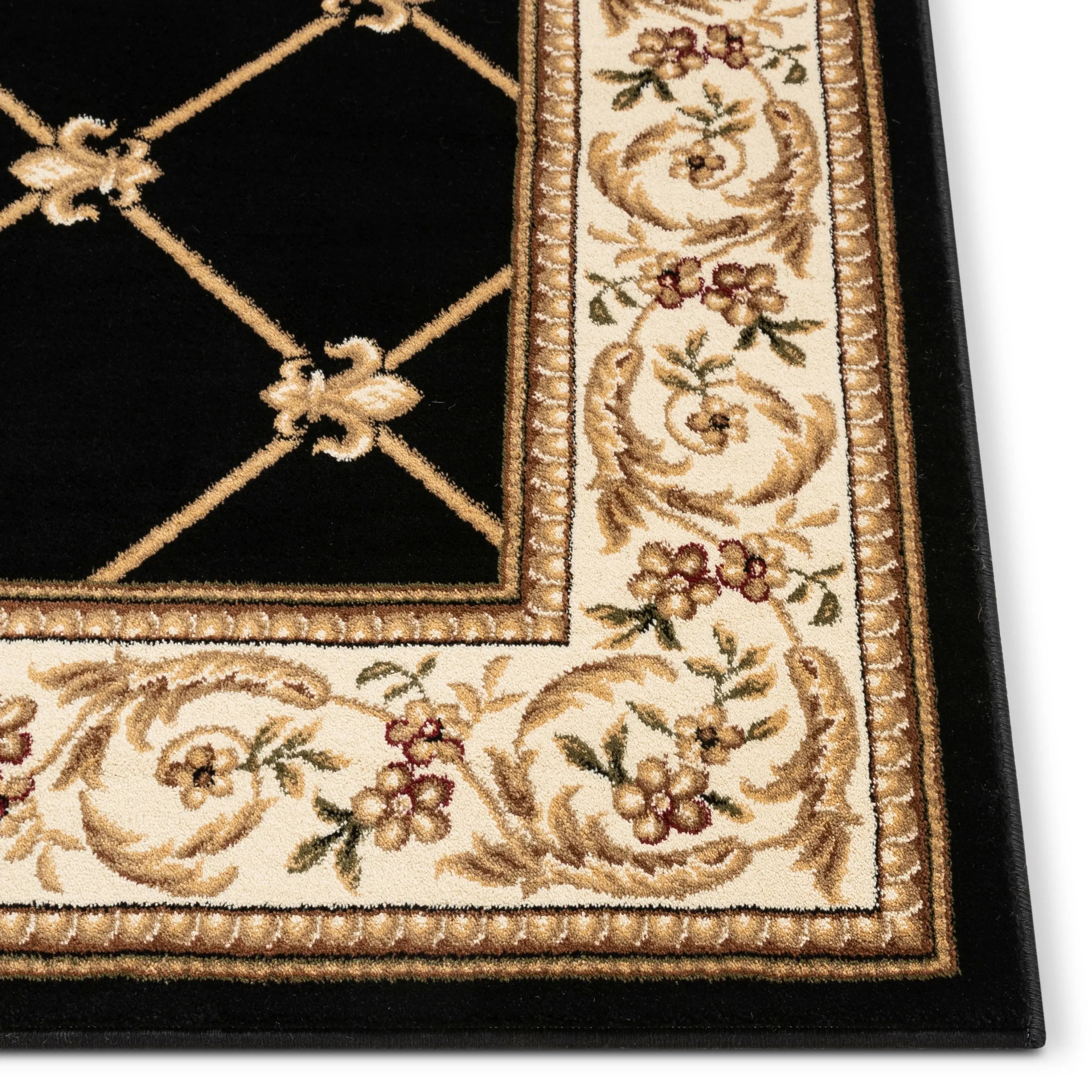 Fleur De Lis Black Formal Rug、mySite、gigharbornorthrealestate