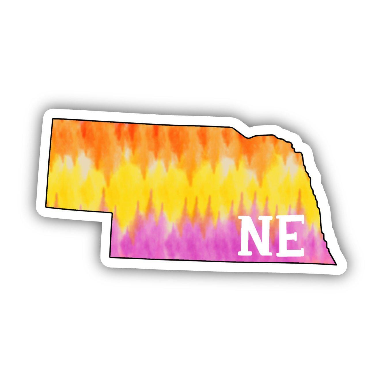  Nebraska Tie Dye Stripes Sticker、mySite、elrpsem3k