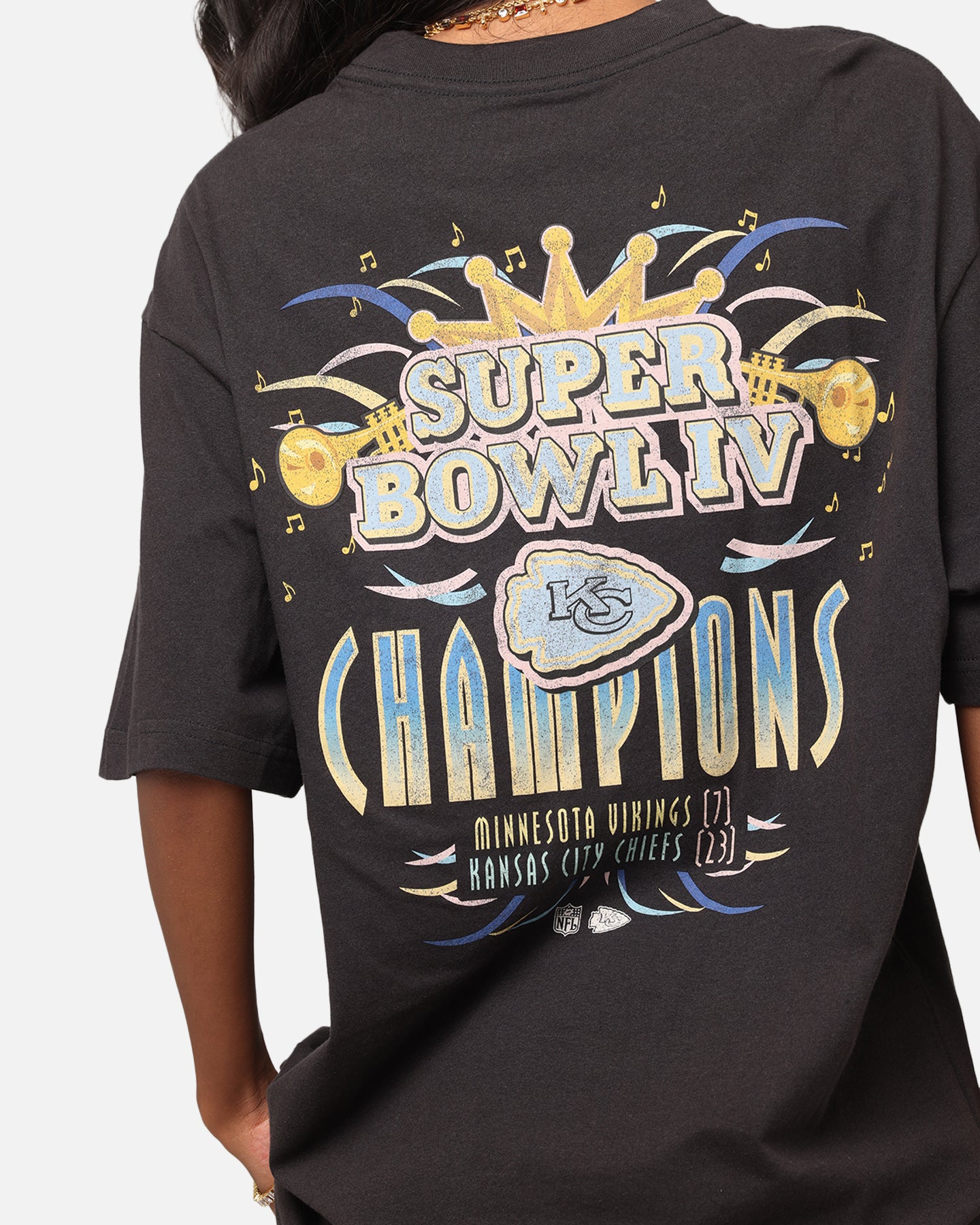 Mitchell & Ness New Orleans 1970 Super Bowl IV Match Up T-Shirt Faded Black、mySite、zt4zffjzw
