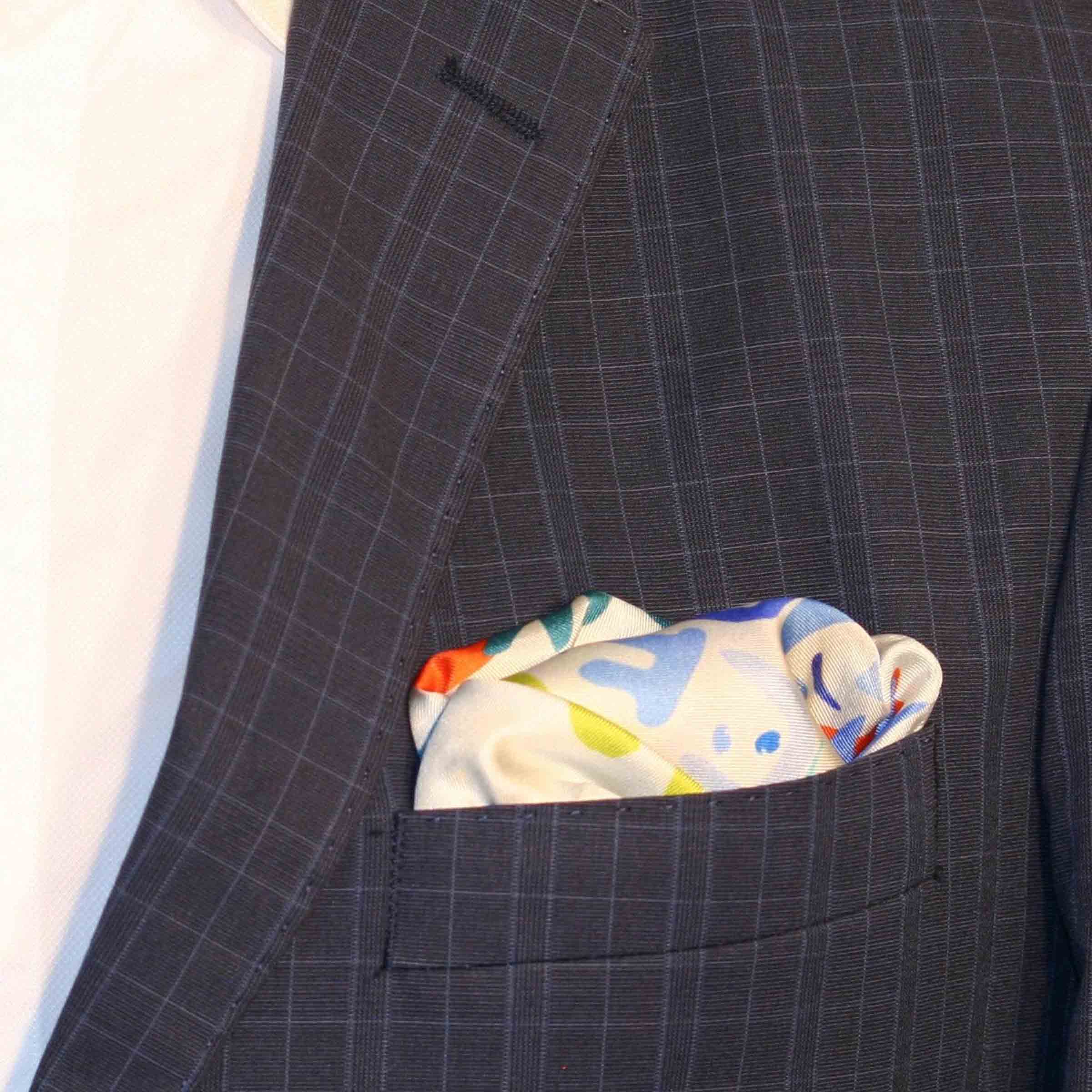 Silk Twill Pocket Square STRANGE SHAPE by Orequo、mySite、neckold