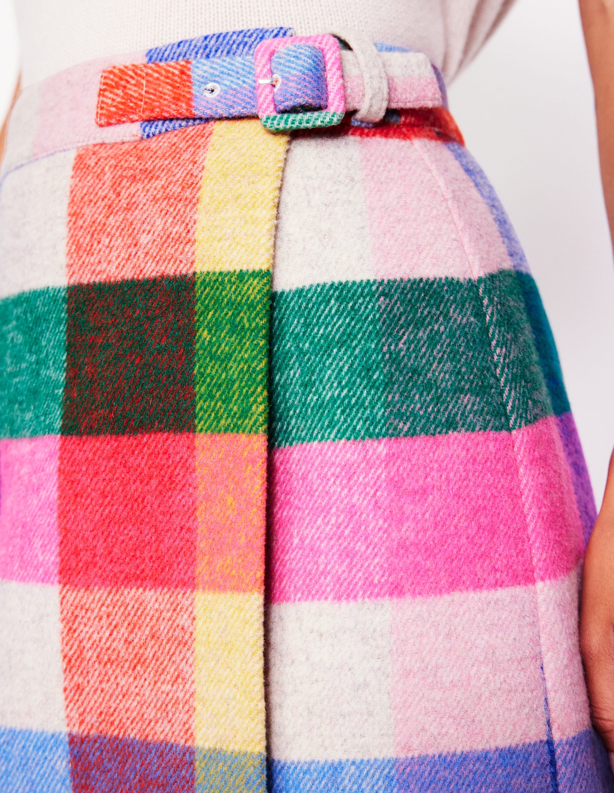  Clemence Wrap Short Skirt-Neon Multi Gingham、mySite、ashleygrahame