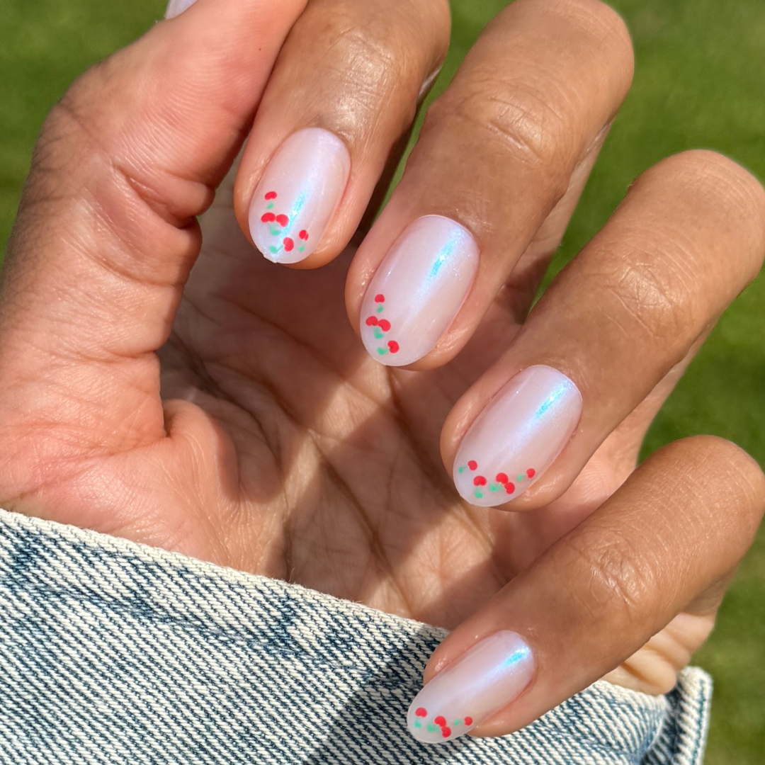 Cherry French - Press-On | Medium | Oval、mySite、solidvoid