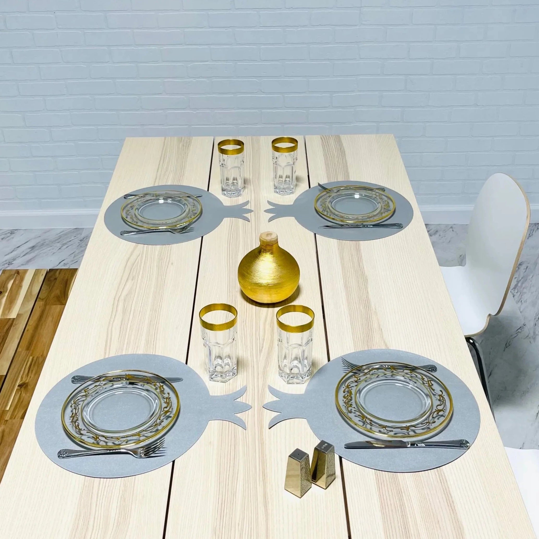 6 Pack Faux Leather Pomegranate Placemats - (Choice of Color)、mySite、topwebapps