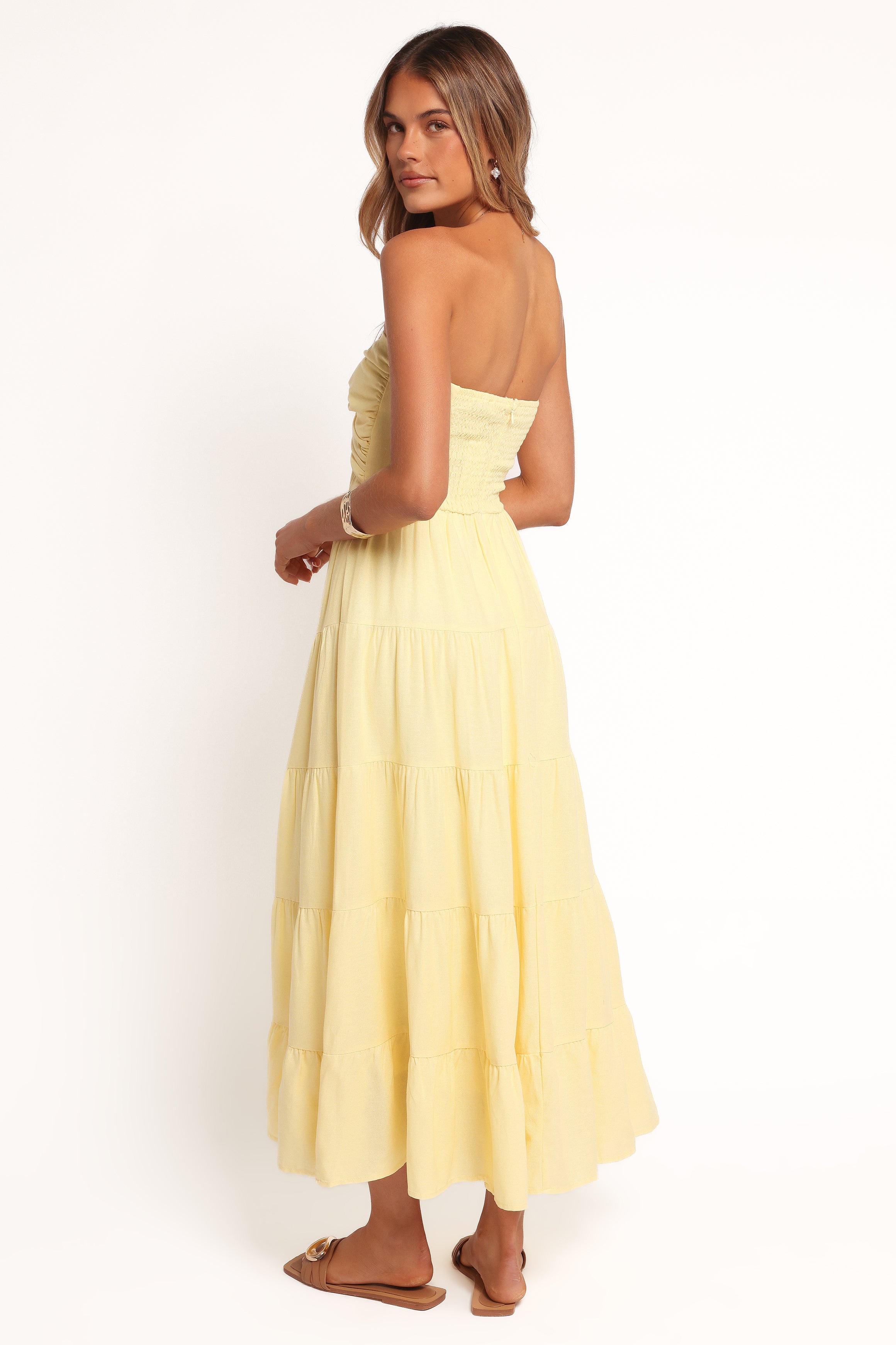  Sitara Strapless Midi Dress - Yellow、mySite、sugarbowlscore
