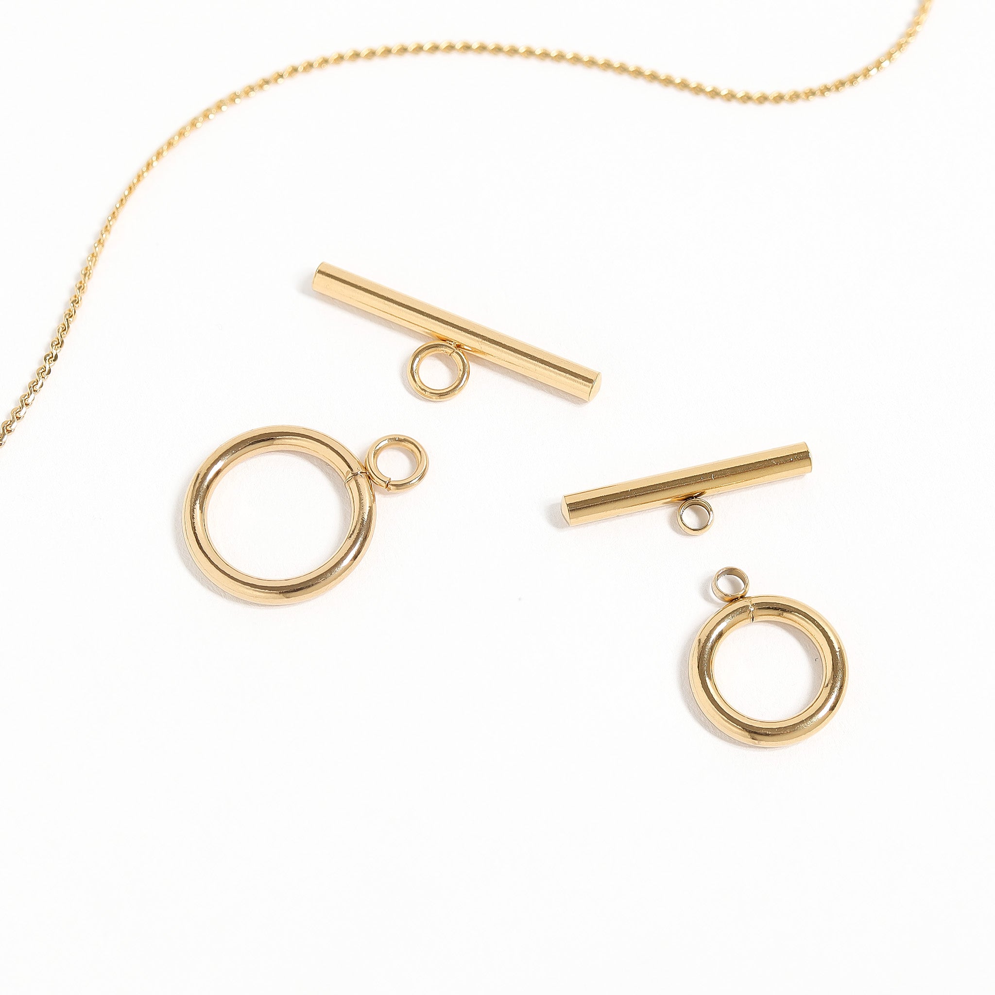 18K Gold PVD Stainless Steel Small Circle Toggle Clasp / ENC0045、mySite、dreamappss